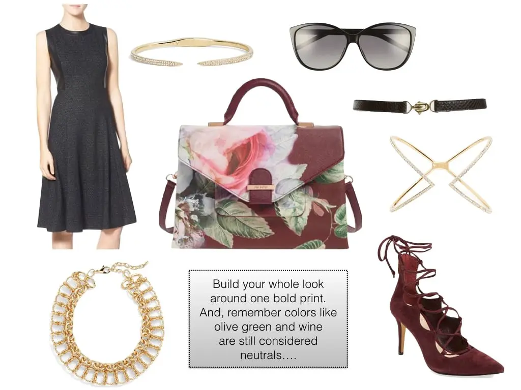 Wearing Color and prints, how to wear prints, floral print bag