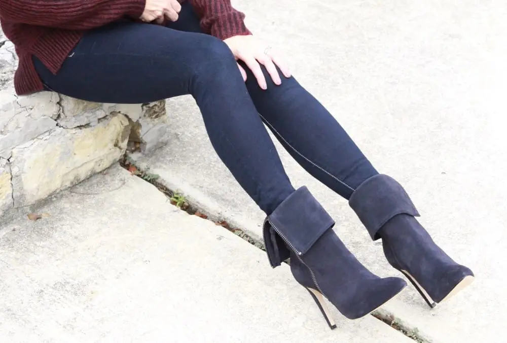 Hot Fall Color, berry, burgundy, wrap coat, smile, red lipstick, berry, blond, affordable, fashions, shopping, wardrobe, fall fashion trends, what to wear, booties, wrap booties, suede boots, navy boots, stiletto boots