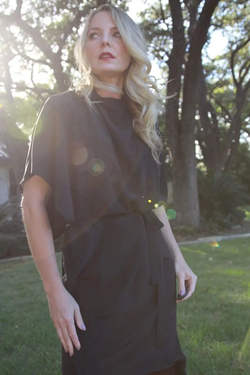 gorgeous draped dress in black by topshop with cowl neck