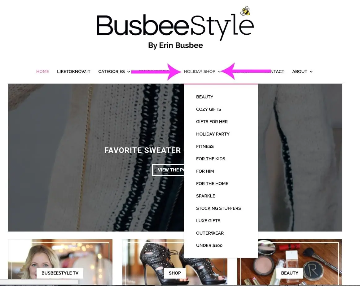 my holiday gift shop on Busbeestyle.com, hundreds of gift ideas, for the kids, luxury, under 100, for him, tech gifts, fitness, beauty