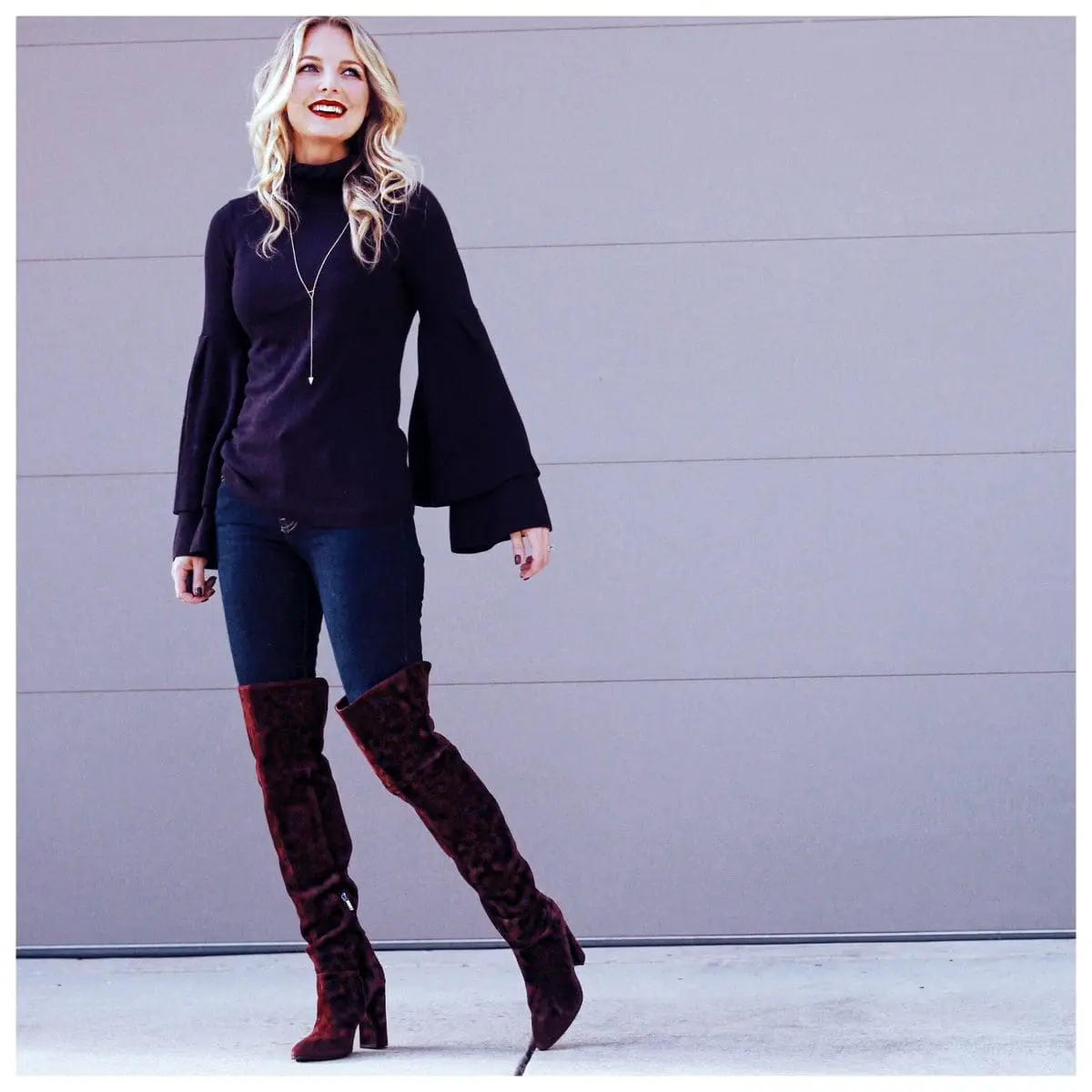 this bell sleeve sweater by olivia palermo for chelsea28 is so versatile and gorgeous and very 70's inspired! I wear it all the time