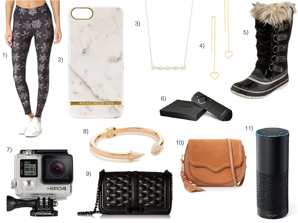 Some last minute gifts to make you look like a hero! Including snow boots, bracelet, fire tv stick, hero 4, rebecca minkoff bags, and echo,