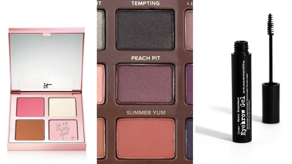 My best sellers and top five beauty picks of 2016 including je ne sais quoi palette by It Cosmetics, Tanya Crooks brow gel, too faced sweet peach palette, Mac burgundy times nine palette, the stylewinder curling iron, SK II facial masks, exfolikate by kate somerville, and colleen rothschild sheer renewal cream, mandelic acid serum, and eye cream