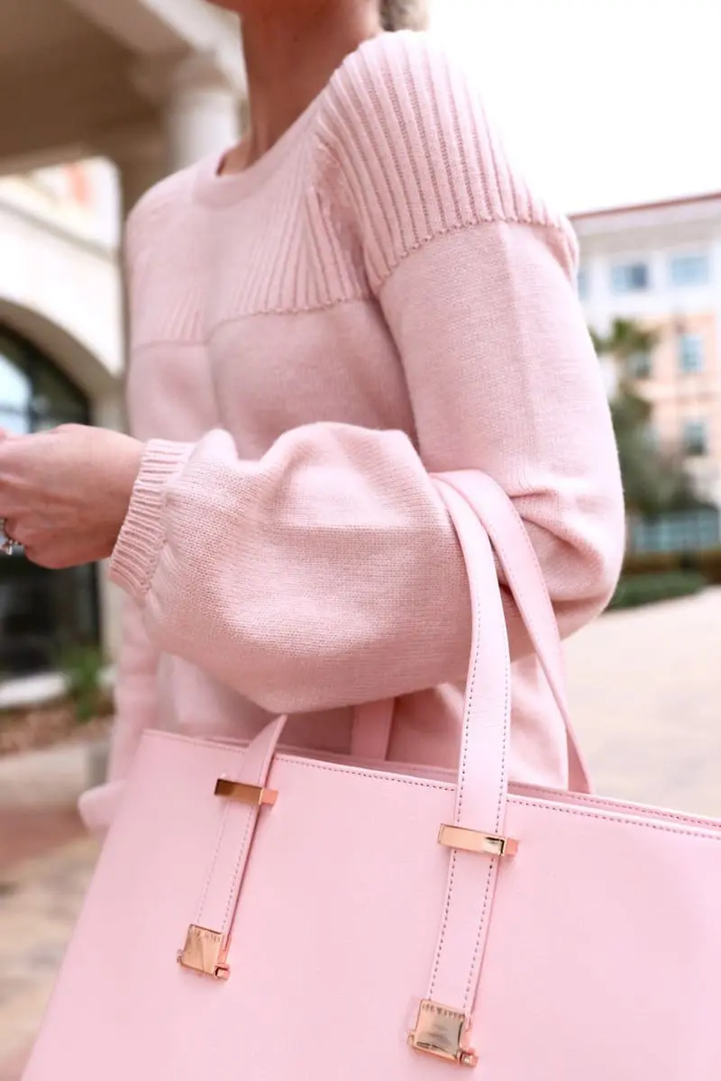 This large handbag by ted baker in pink is stunning and will look wonderful at the office. A great alternative to black in the winter