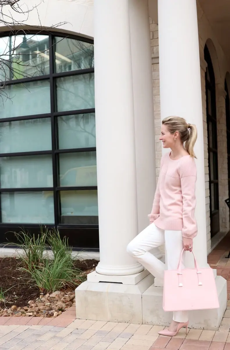 This large handbag by ted baker in pink is stunning and will look wonderful at the office. A great alternative to black in the winter