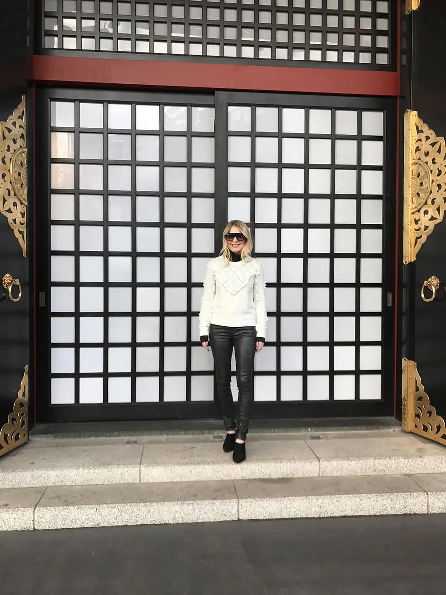 Givenchy look-a-like sunglasses with flat top from Amazon fashion for only $10 and a beautiful pom pom sweater by Topshop in off-white or ivory, with a bright red Milani "empress" lip