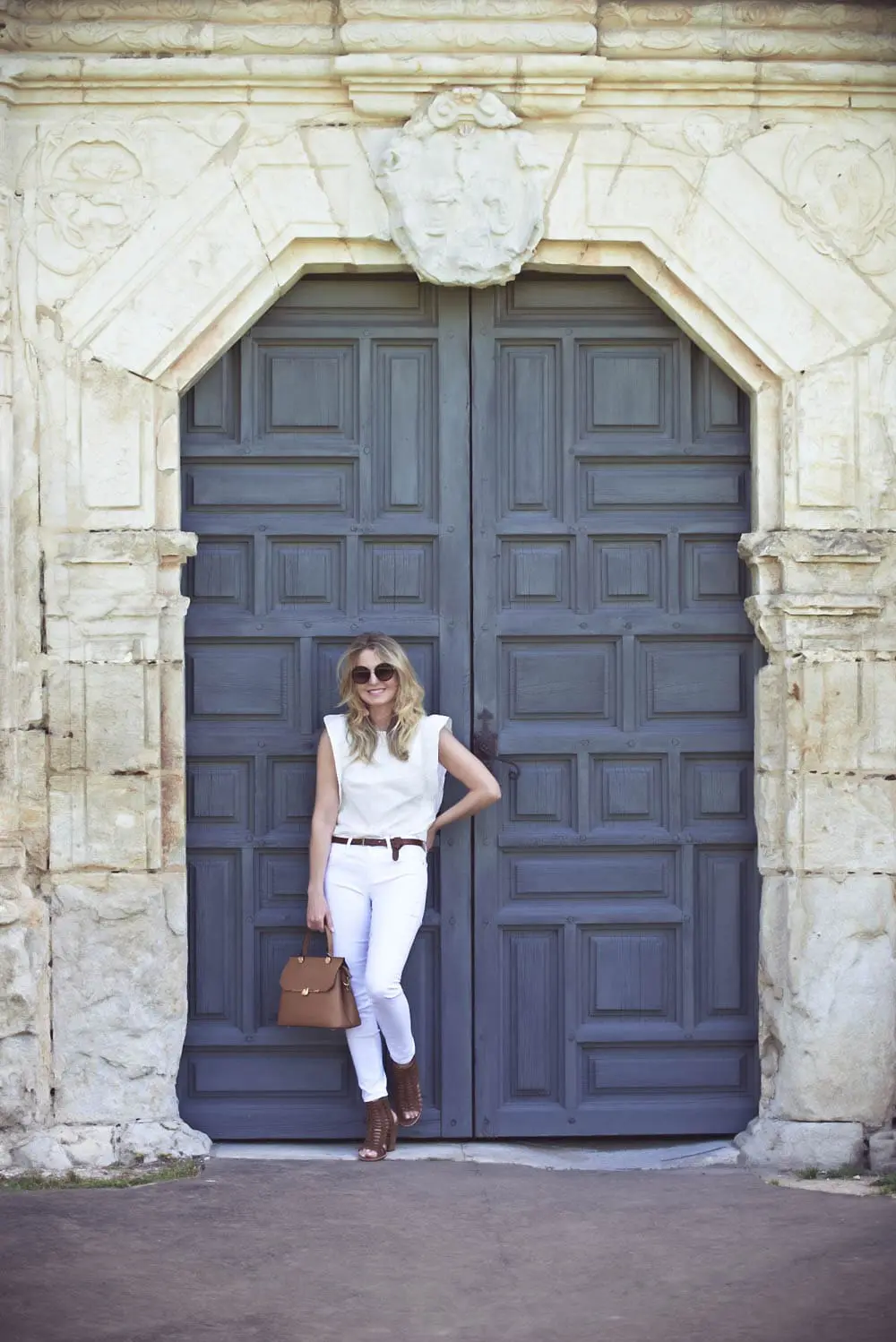 Spring top trends this spring fashion season curated by Erin Busbee fashion blogger and youtuber from Busbeestyle including ruffle tops, off shoulder tops, and cold shoulder tops from Neiman Marcus Last Call