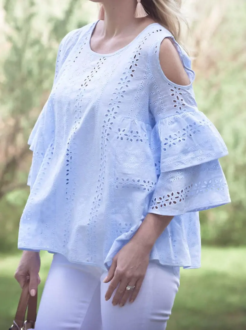 Cold shoulder, off shoulder, one shoulder, ruffles, lots of top trends happening this spring in fashion!