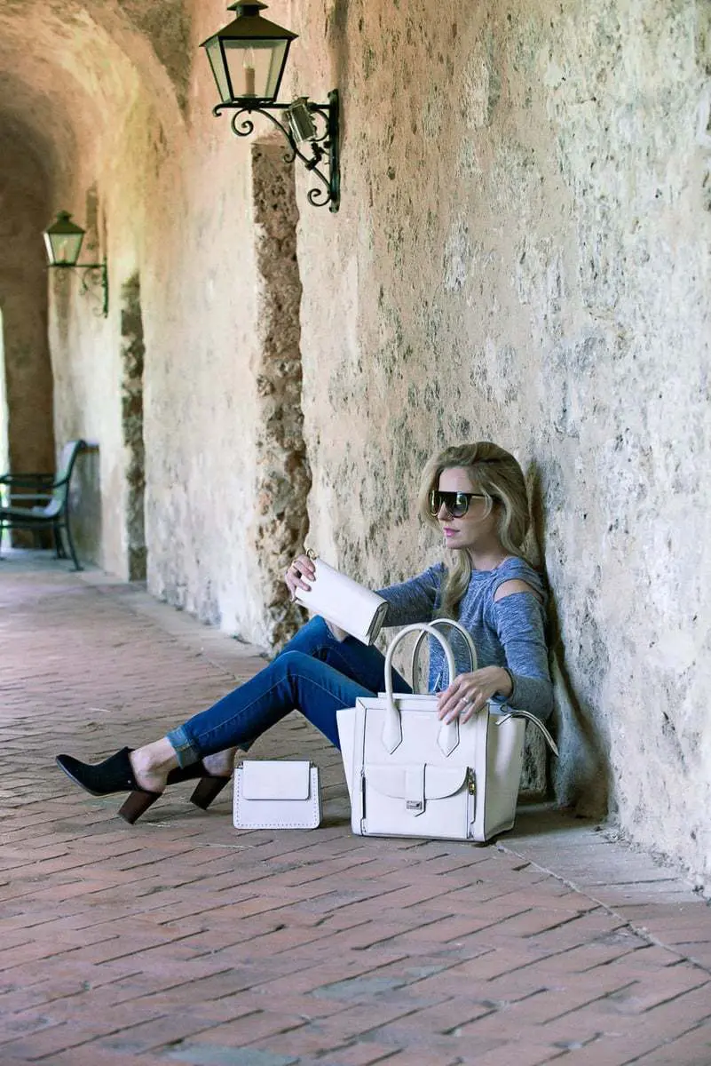 White bags, these white handbags, hand-picked by Erin Busbee, Fashion Blogger and YouTuber for busy women over 40, are from Henri Bendel. They are versatile, neutral...perfect everyday handbags!