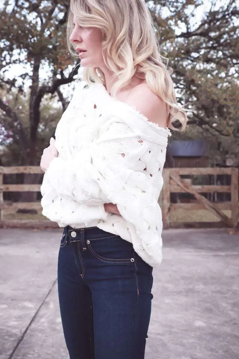 spring wardrobe basics with fashion blogger and youtuber erin busbee of busbeestyle and nordstrom featuring rag and bone jeans and a free people white off shoulder sweater