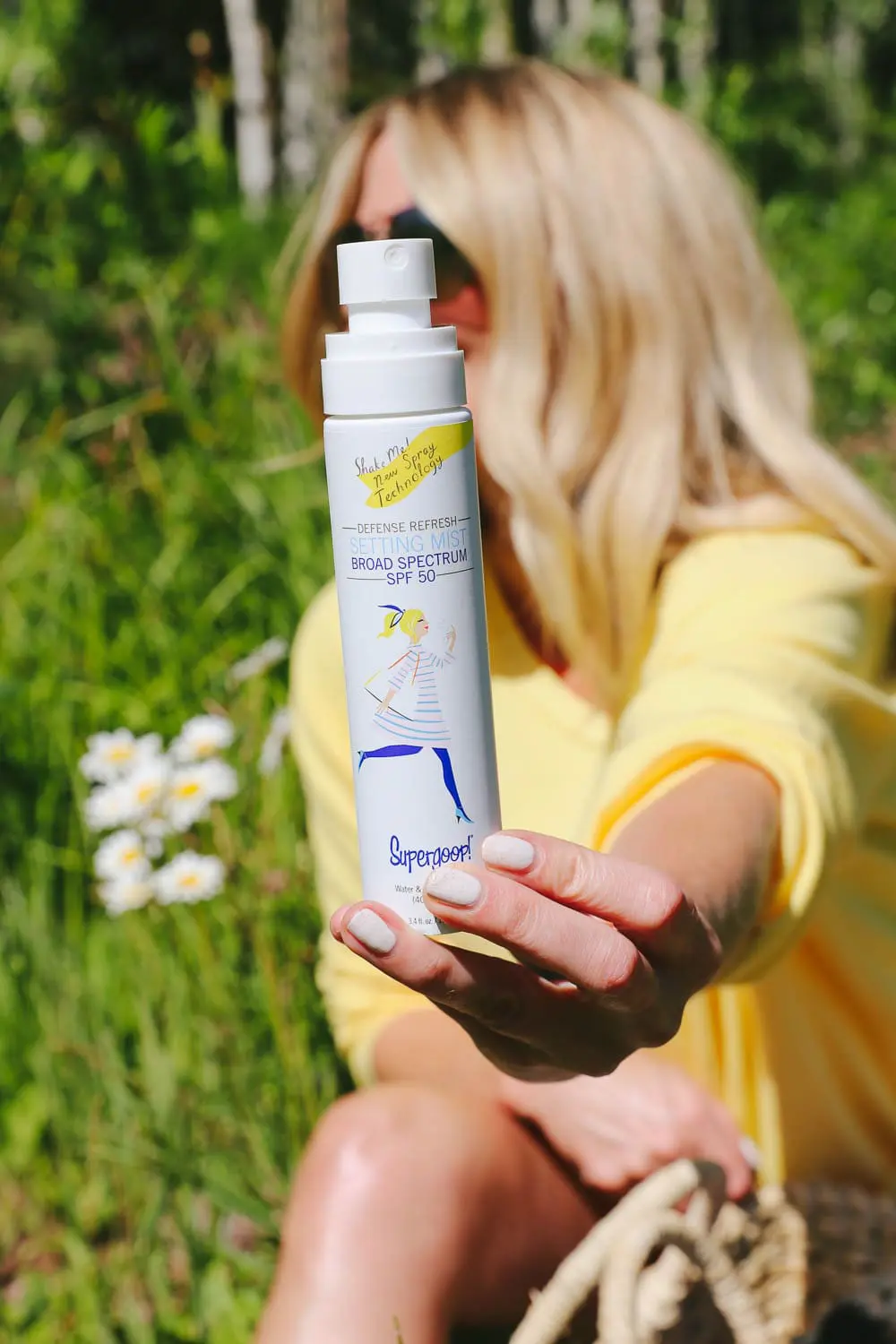 Supergoop anti-aging sunscreen, staying sun safe at elevation with supergoop refresh mist