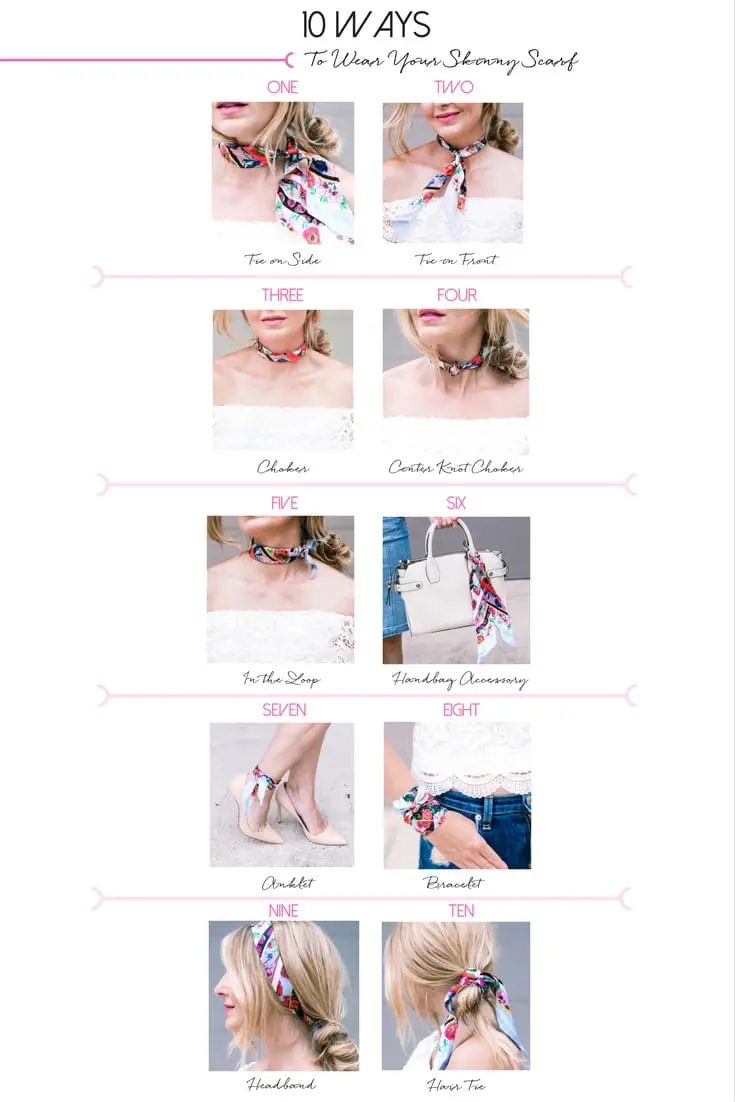 Styling a skinny scarf 10 ways, fashion blogger and youtuber, Erin Busbee shows you how to style your scarves, video tutorial