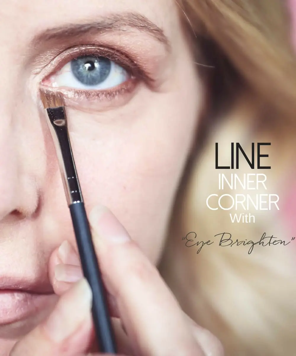 5-Minute makeup routine featuring charlotte tilbury instant look in a palette, lining inner corner of eyes with eye brighten