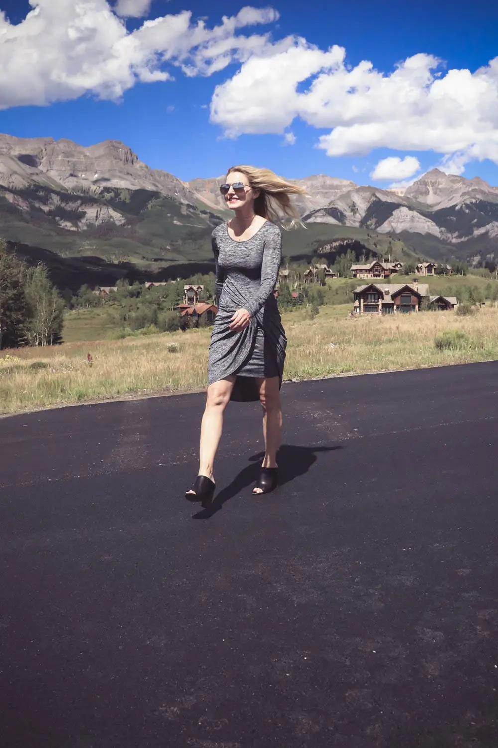 Wear Now, Wear Later, gray knotted Adrianna Papelll grey knotted dress 
