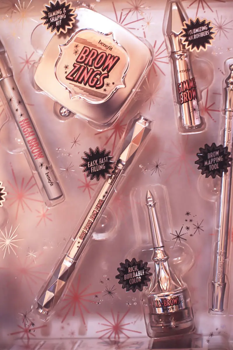 holiday makeup gift sets, featuring benefit cosmetics from Ulta, Brownanza gift set, complete eyebrow shaping kit, reviewed by beauty blogger over 40, Erin Busbee of Busbee Style