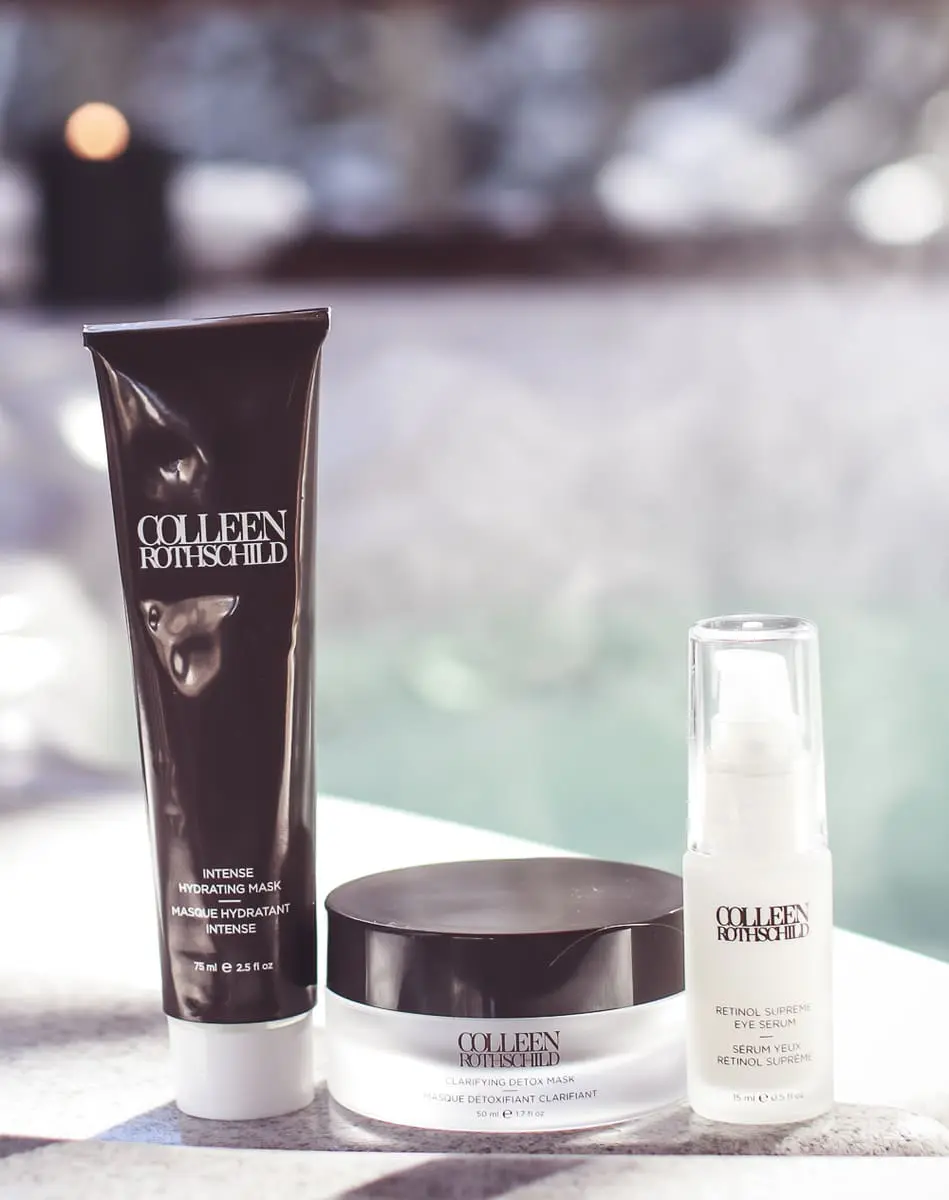 Spa Day, how to have a spa day at home, featuring colleen rothschild featuring retinol supreme eye serum, intense hydrating mask and clarifying detox mask in telluride, colorado
