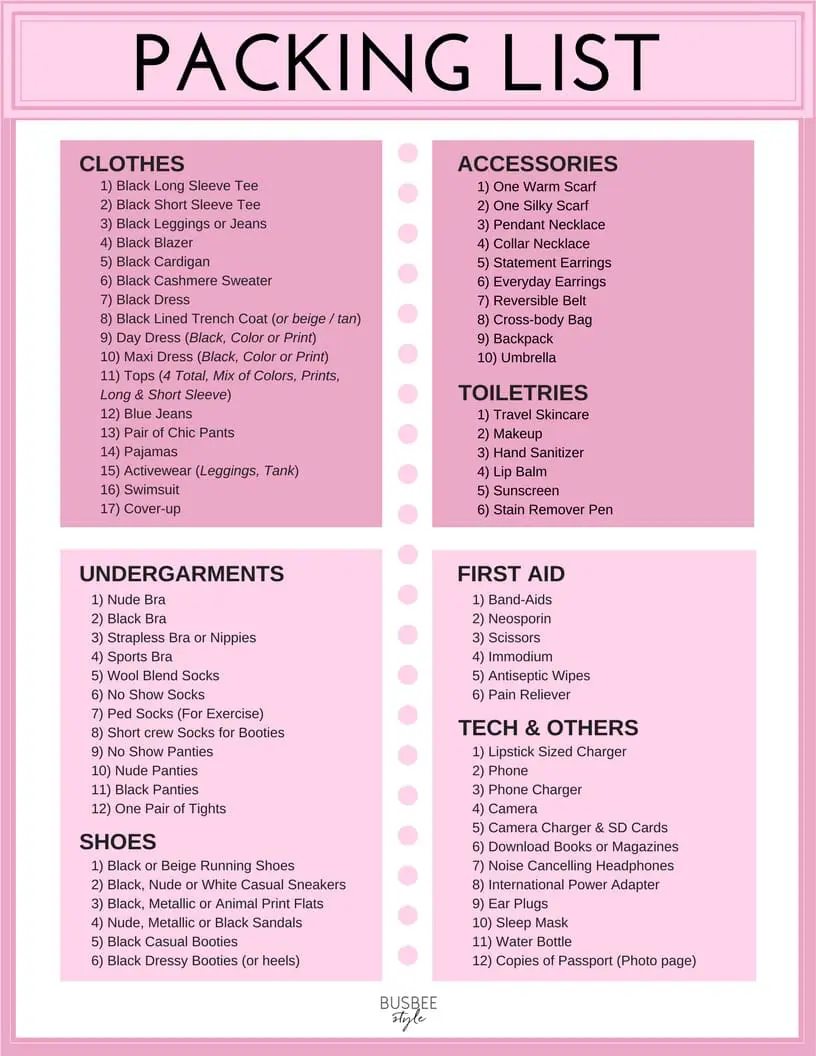 Complete Packing List for Your Trip to Europe _ Downloadable and Printable _ Erin Busbee of BusbeeStyle.com _ Lifestyle Blogger in Telluride, Colorado