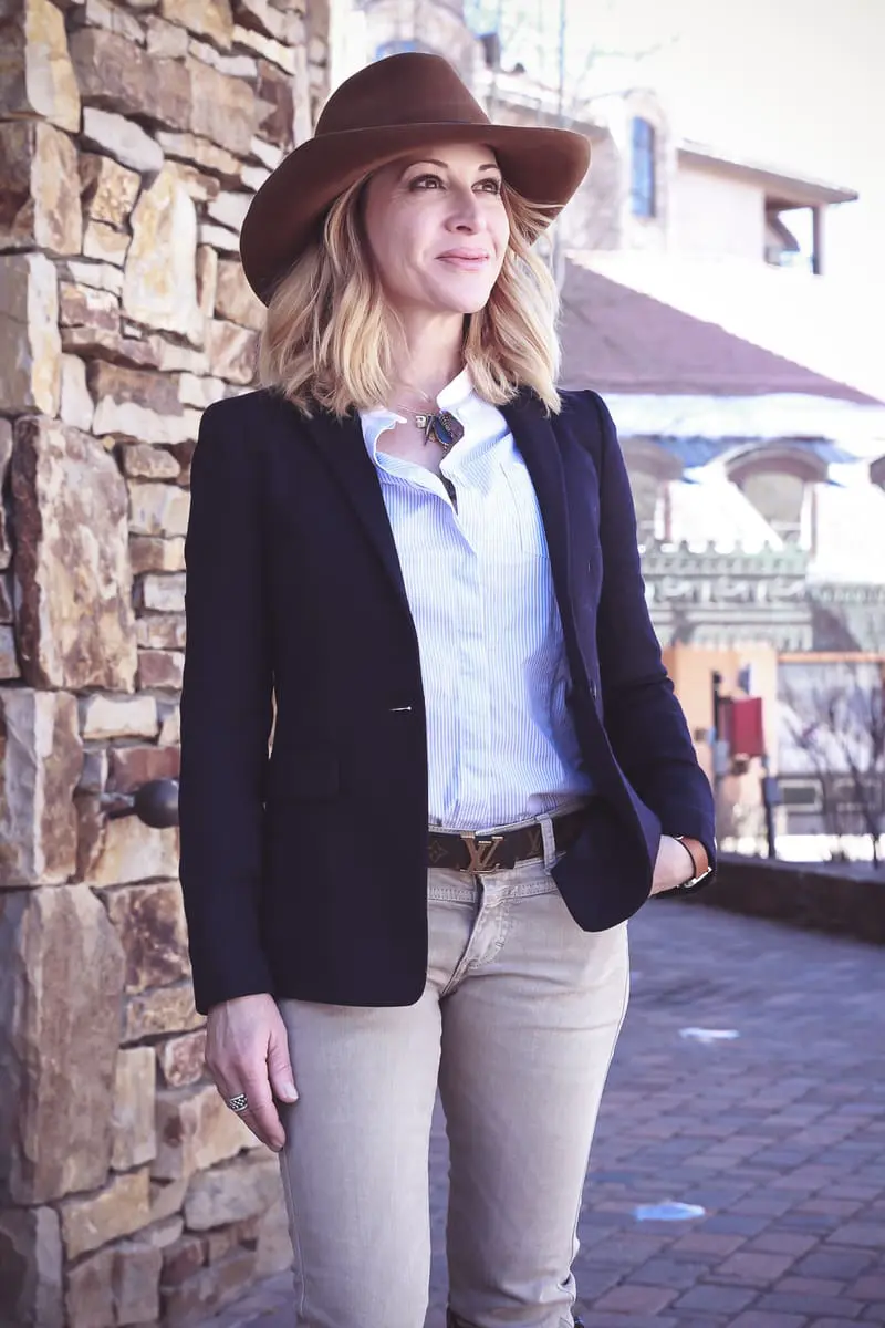 Blazer 2 Ways featuring blazer and telluride lifestyle blogger Marla Meredith