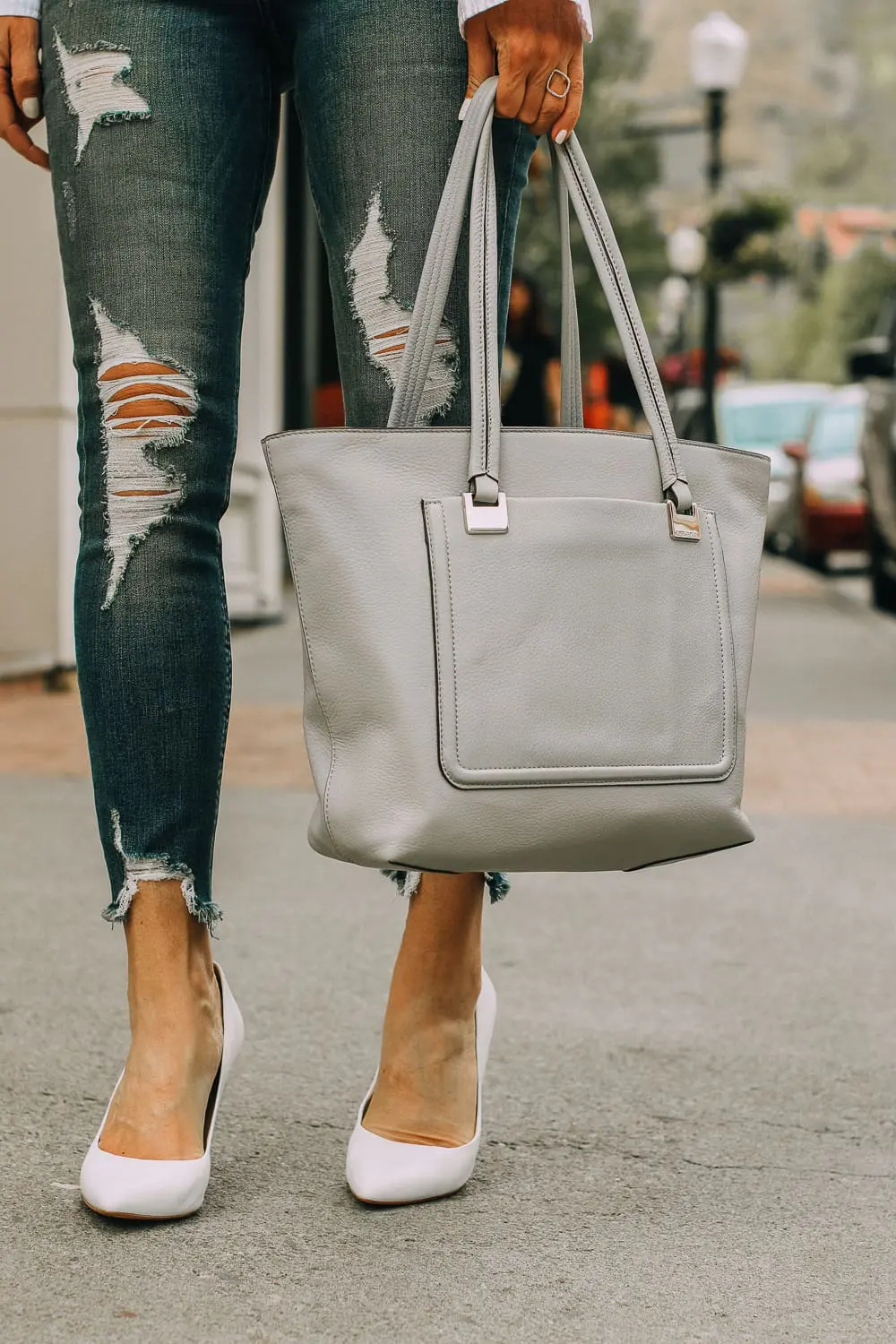 Vince Camuto gray tote bag