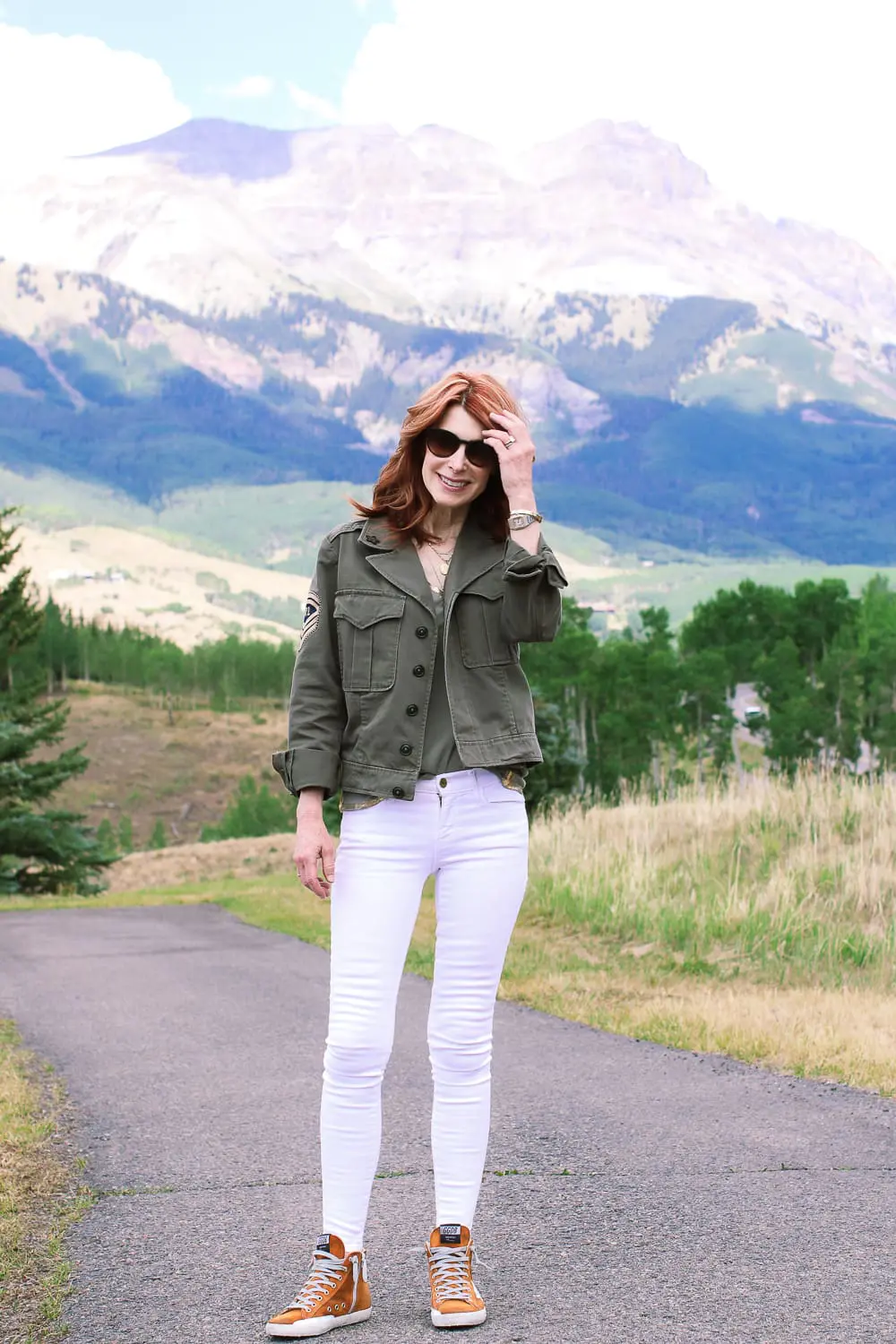 Styling sneakers two ways with fashion blogger over 50, Cathy Williamson