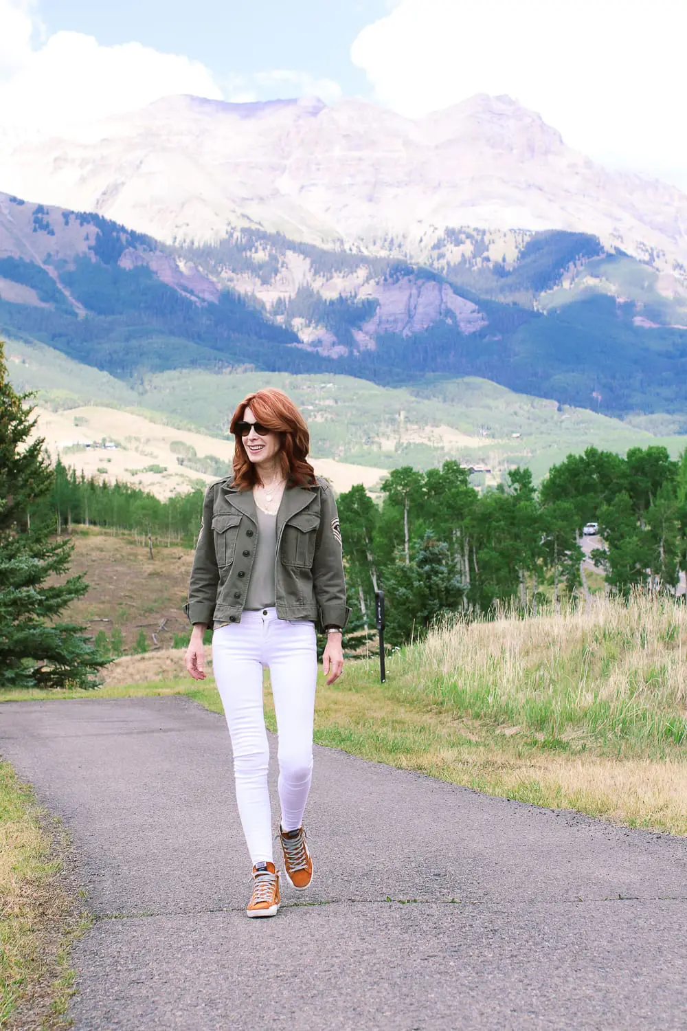 Styling sneakers two ways with fashion blogger over 50, Cathy Williamson