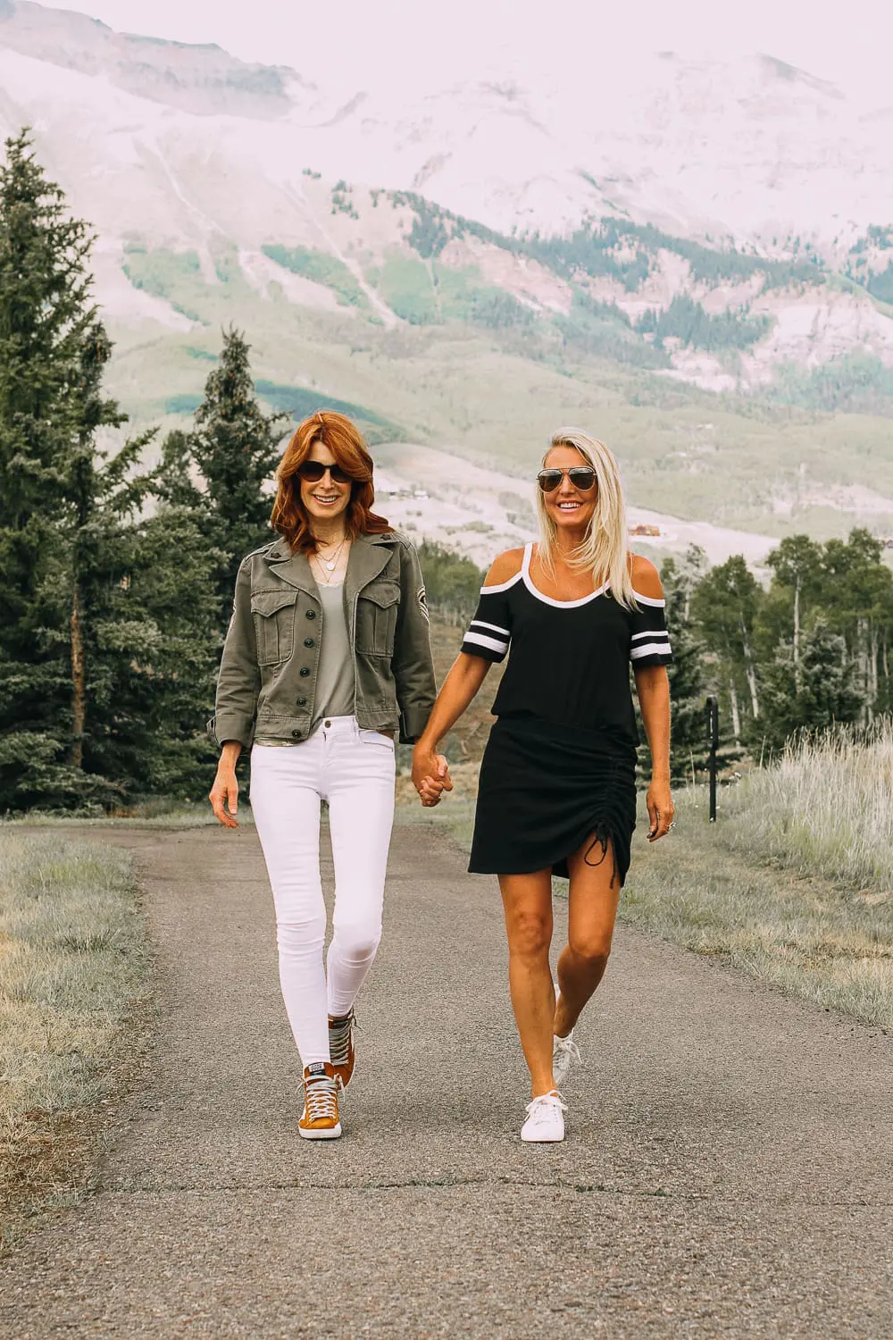 Styling sneakers two ways with fashion blogger over 50, Cathy Williamson