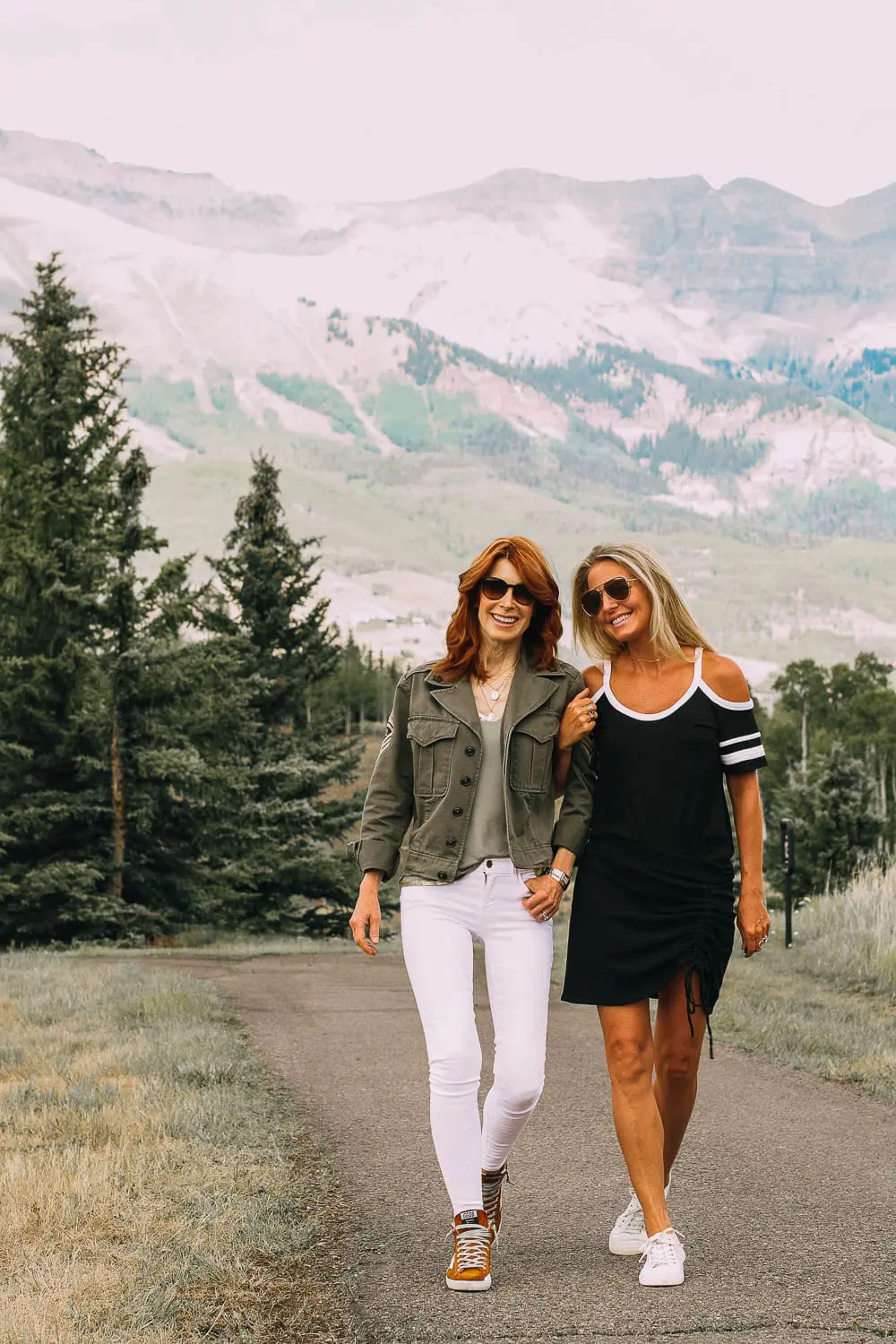 Styling sneakers two ways with fashion blogger over 50, Cathy Williamson