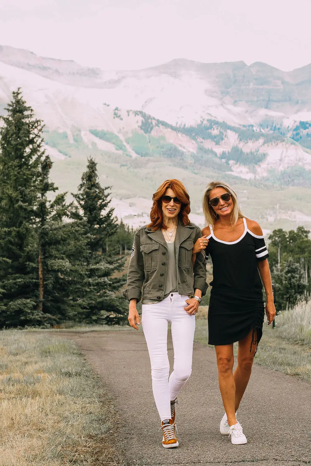 Styling sneakers two ways with fashion blogger over 50, Cathy Williamson