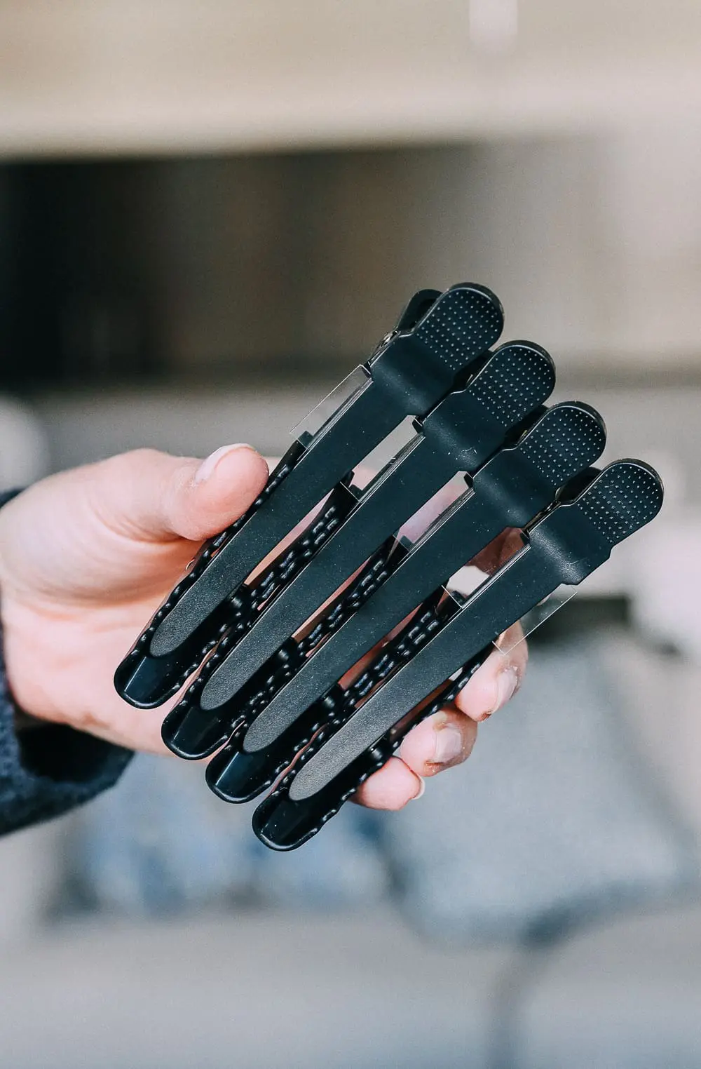 hair clips to section off your hair when curling it