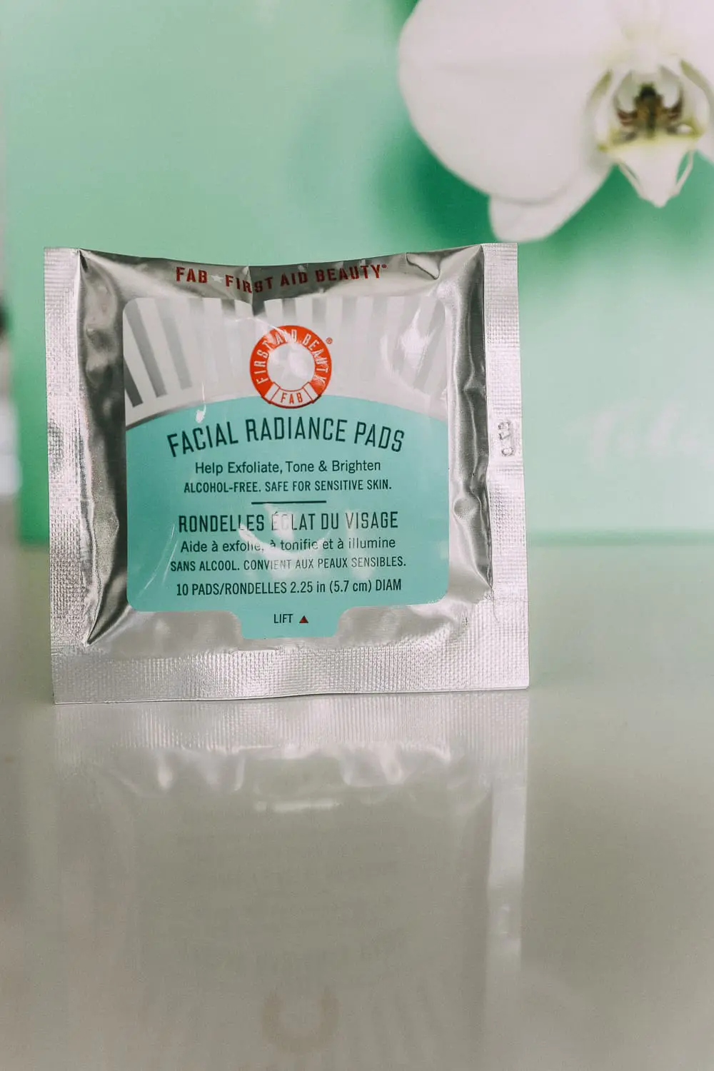 Try It Love It Beauty Box from QVC, featuring First Aid Beauty facial radiance pads review by beauty blogger over 40 