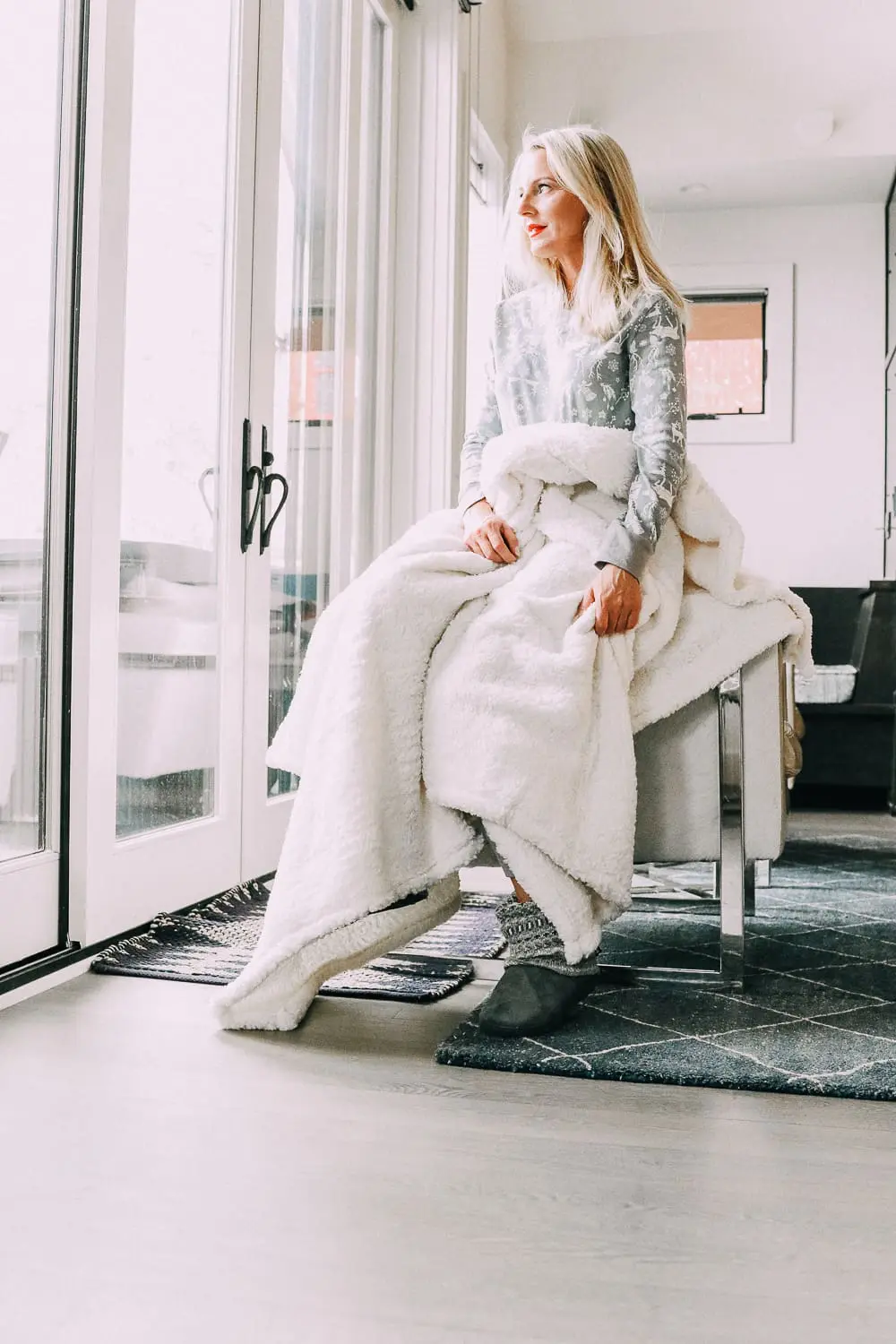 Holiday gift ideas featuring a fuzzy, faux fur throw blanket from JCPenney