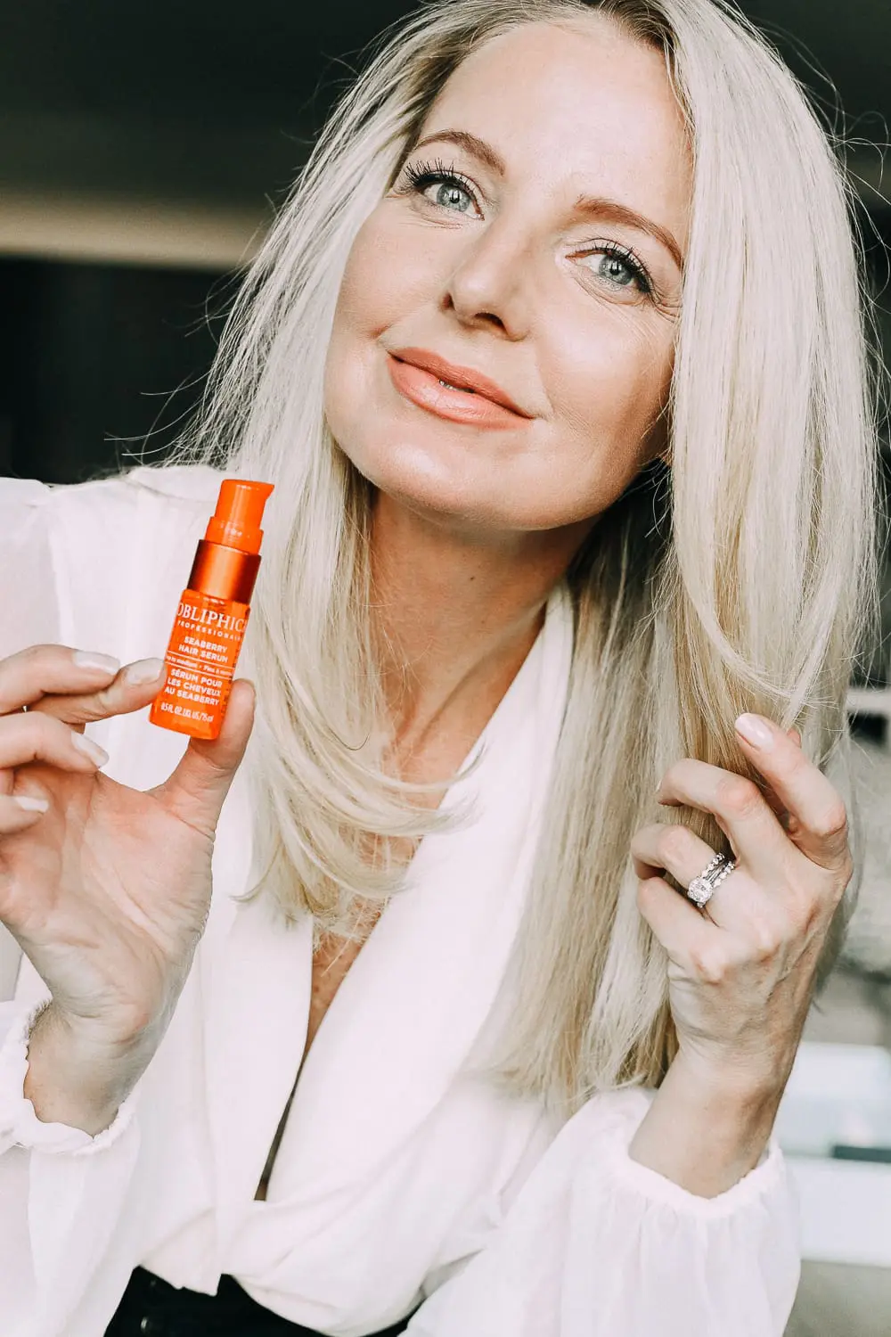 Try It Love It Beauty Box from QVC reviewed by beauty blogger over 40 Erin Busbee of BusbeeStyle.com featuring Obliphica hair serum