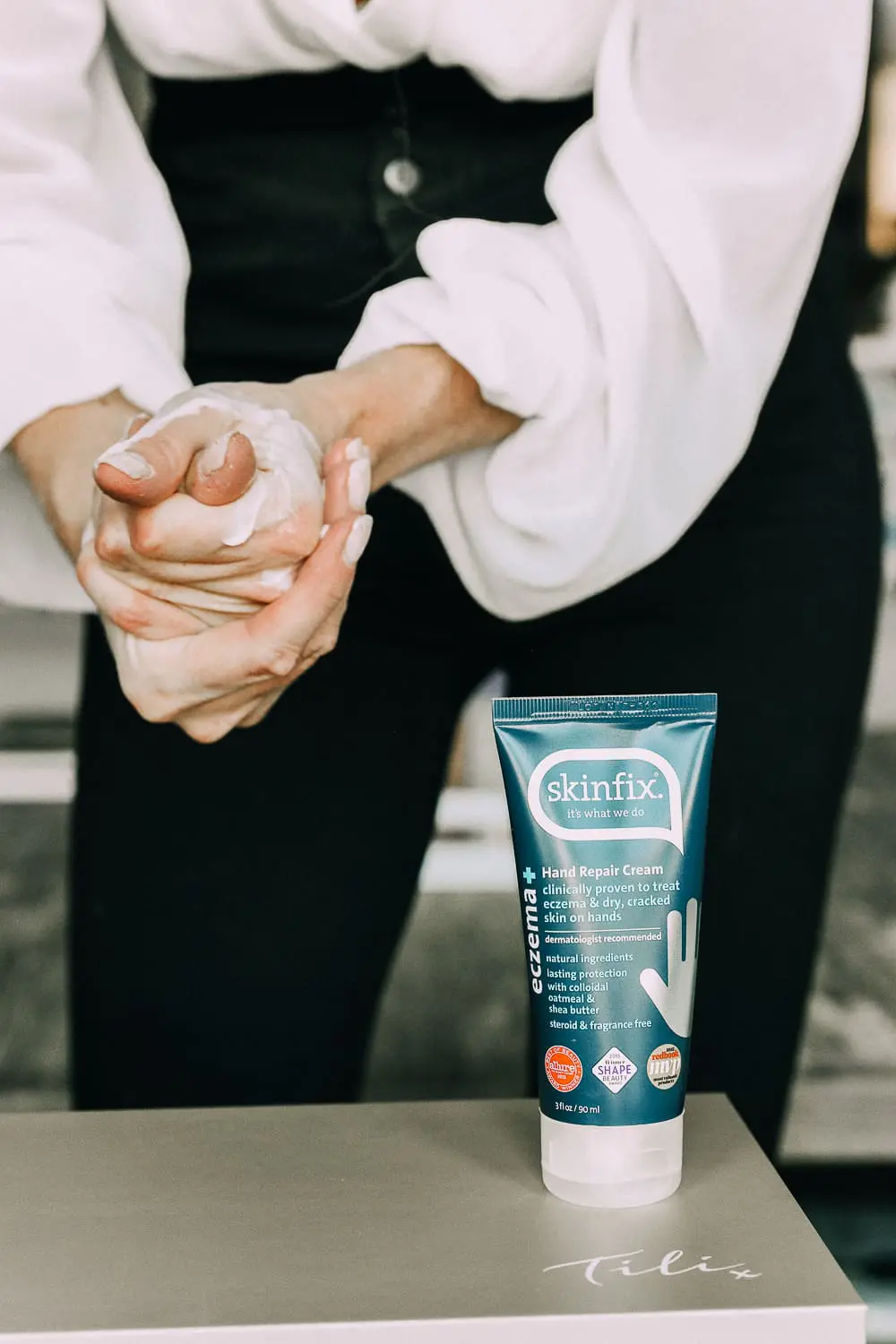 Try It Love It Beauty Box from QVC reviewed by beauty blogger over 40 Erin Busbee of BusbeeStyle.com featuring Skinfix hand cream