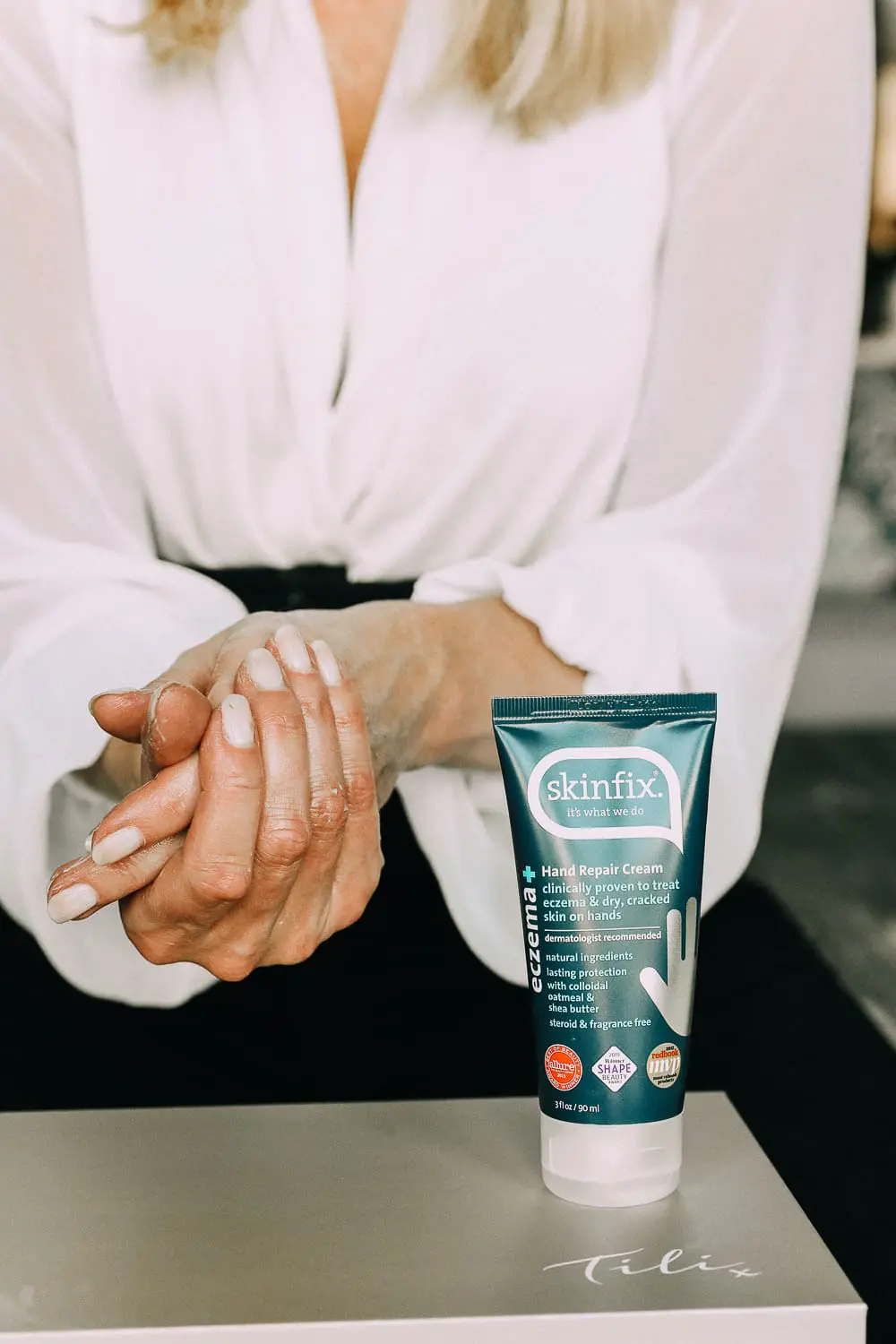 Try It Love It Beauty Box from QVC reviewed by beauty blogger over 40 Erin Busbee of BusbeeStyle.com featuring Skinfix hand cream