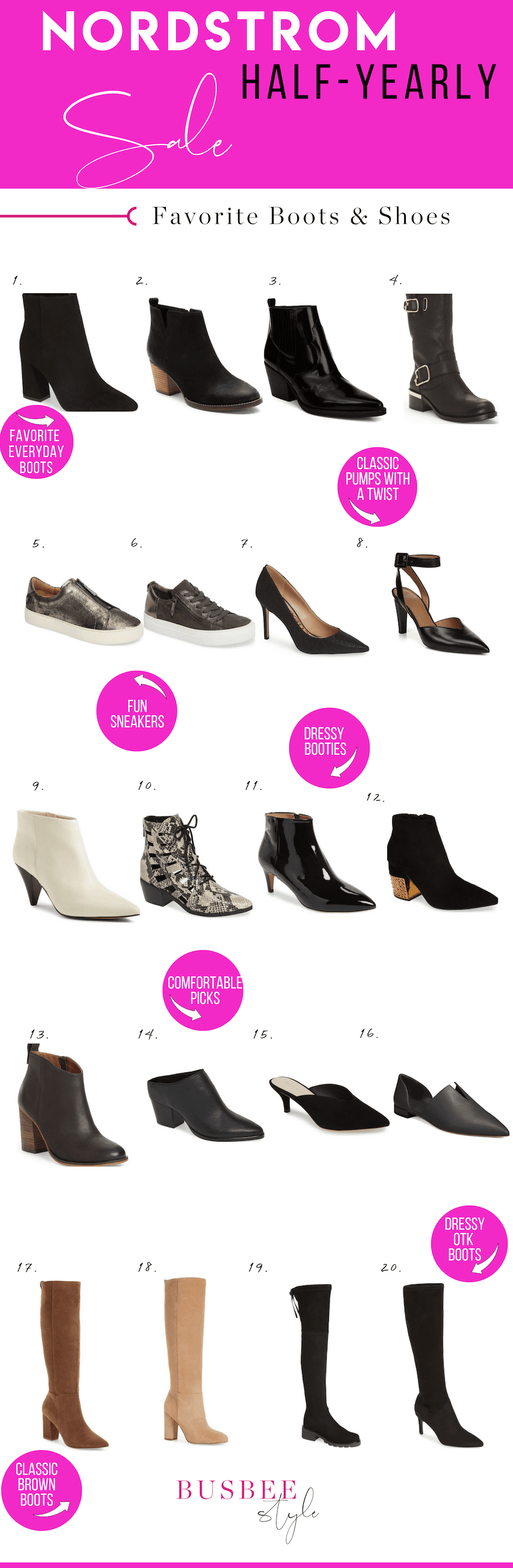 Erin Busbee of BusbeeStyle.com sharing 20 fof the best boots and shoes from the Nordstrom Half Yearly Sale of 2018