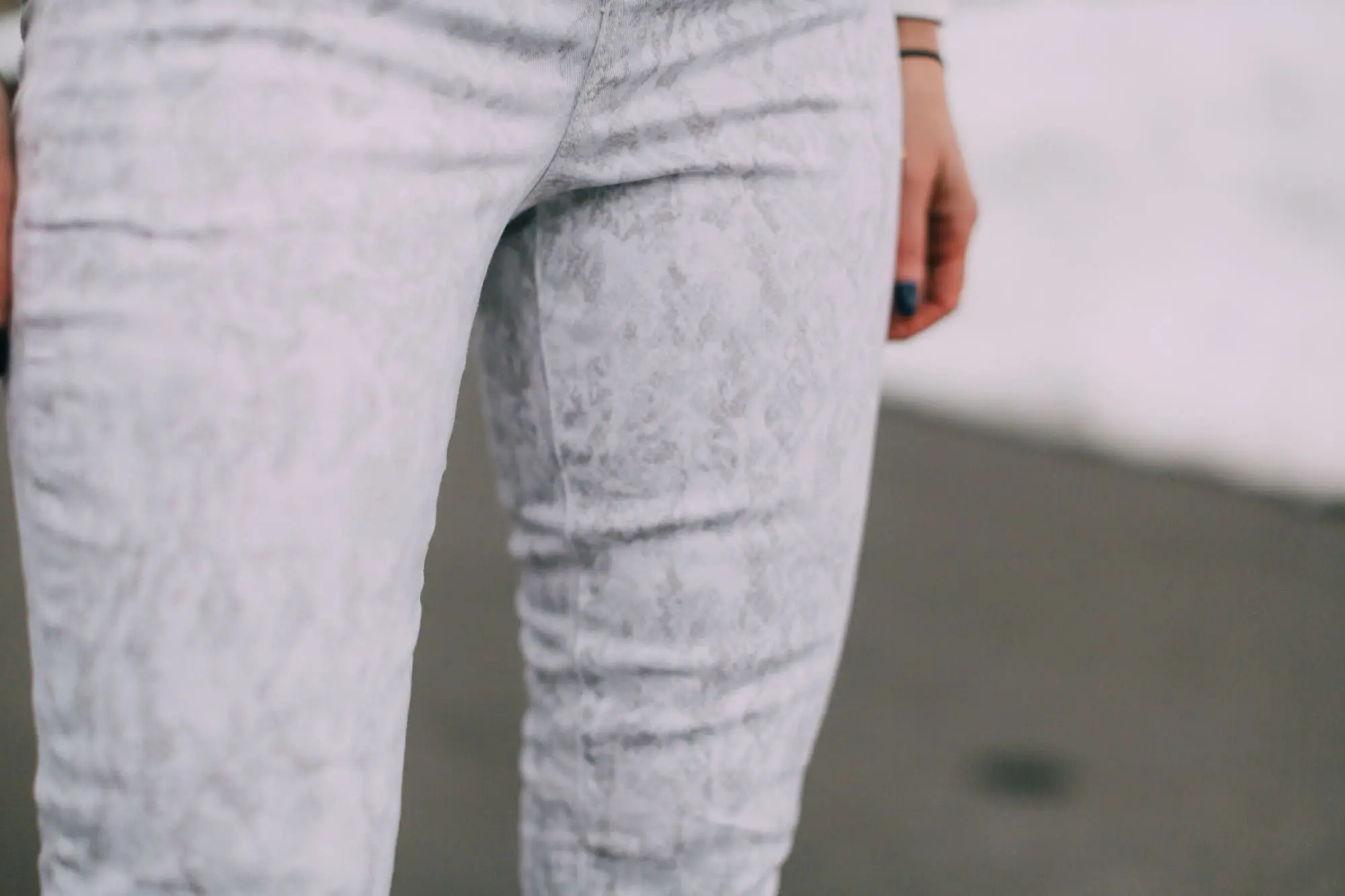 closeup of sofia vergara for walmart snakeskin jeans