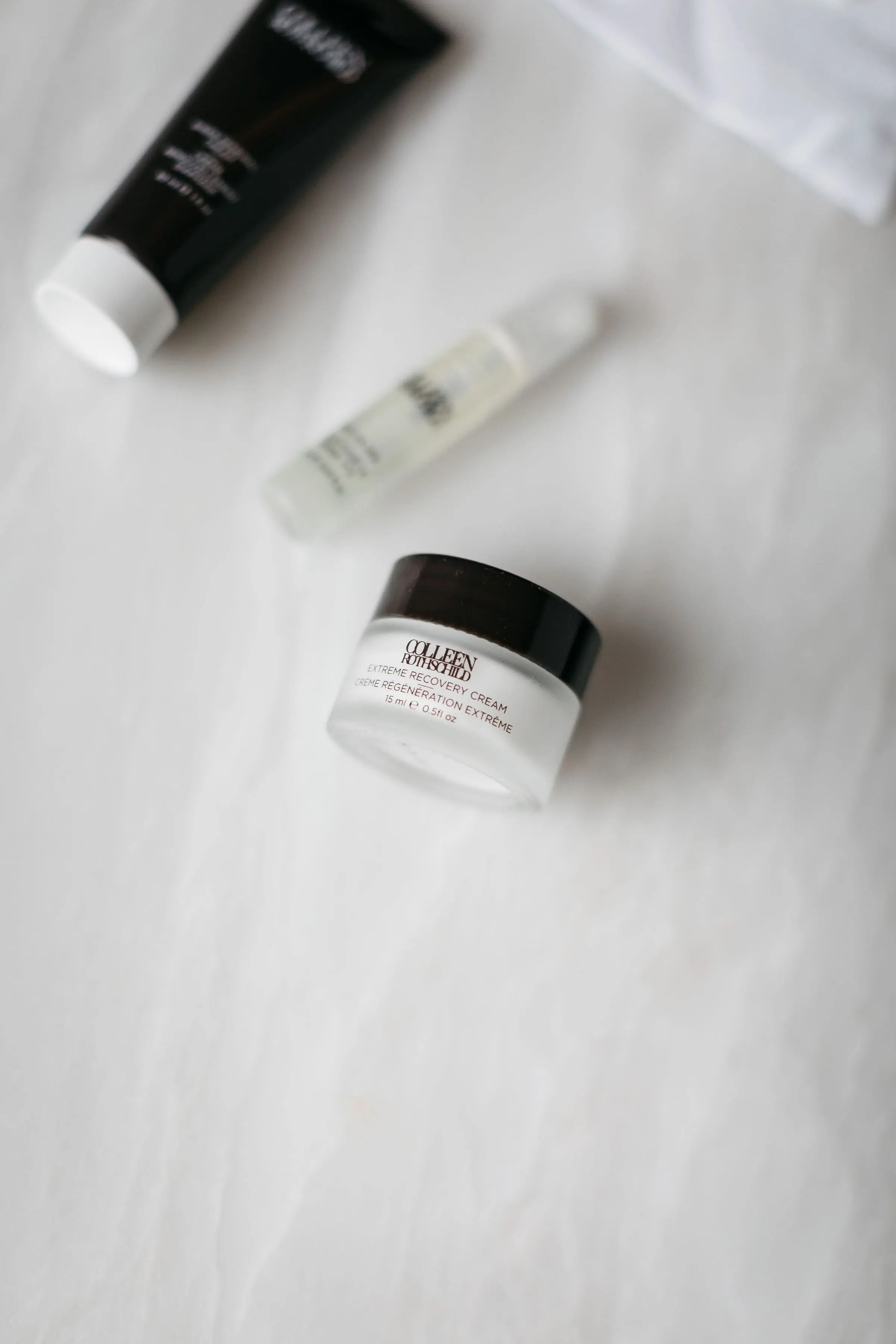 Anti-Aging Skincare, Fashion blogger over 40, Erin Busbee of BusbeeStyle.com featuring the Colleen Rothschild Discovery Collection skincare kit including the Extreme Recovery Cream, Sheer Renewal Cream, and Face Oil