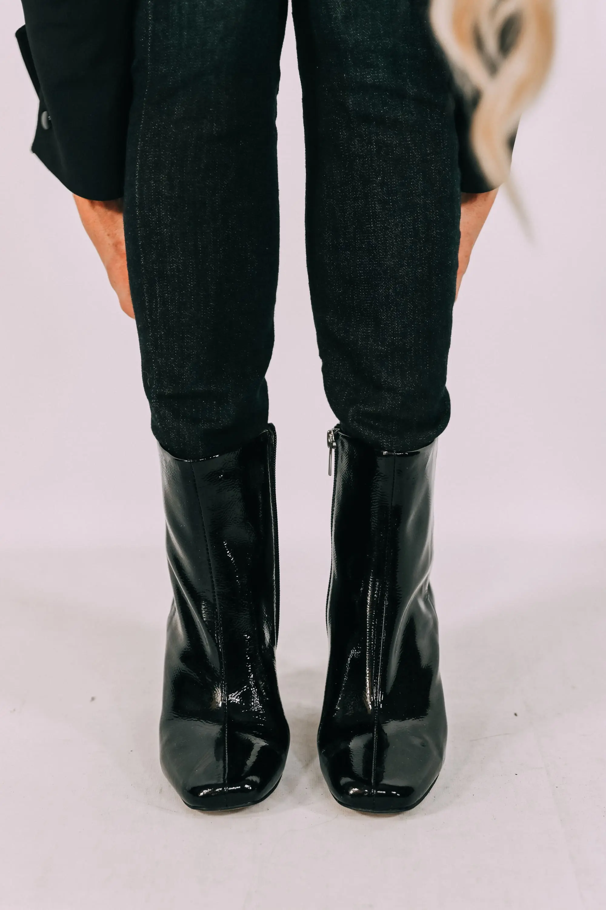 Square Toe Booties black patent square toe Dannia booties by Vince Camuto