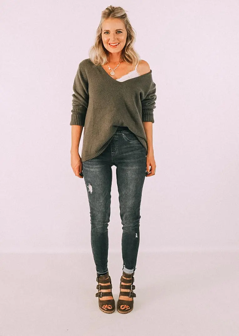 slimming pants by Spanx on fashion blogger Erin Busbee of Busbee Style