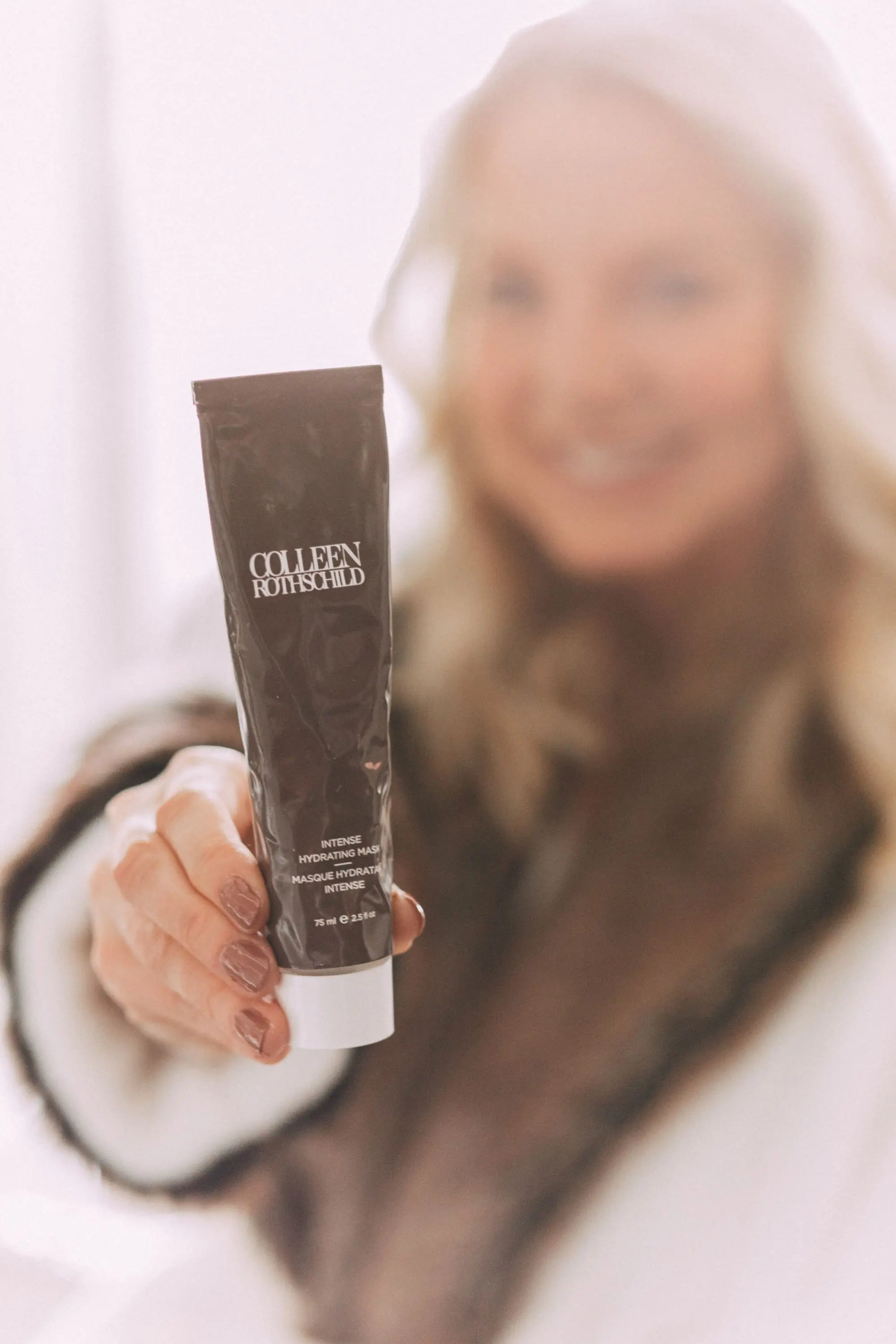 Tube of Colleen Rothschild intense hydrating face mask skincare product for dry skin