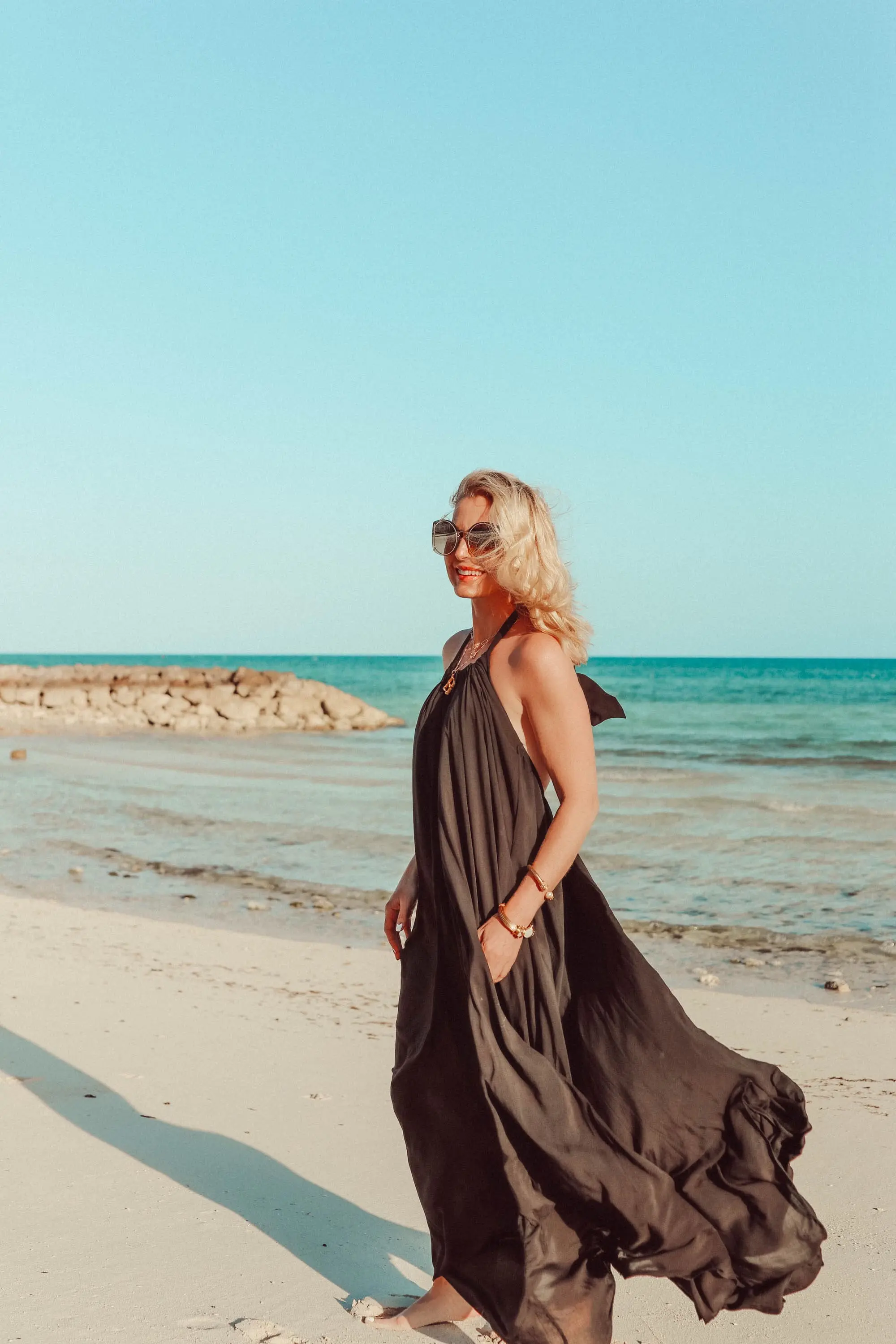 black Elan halter maxi dress swimsuit coverups