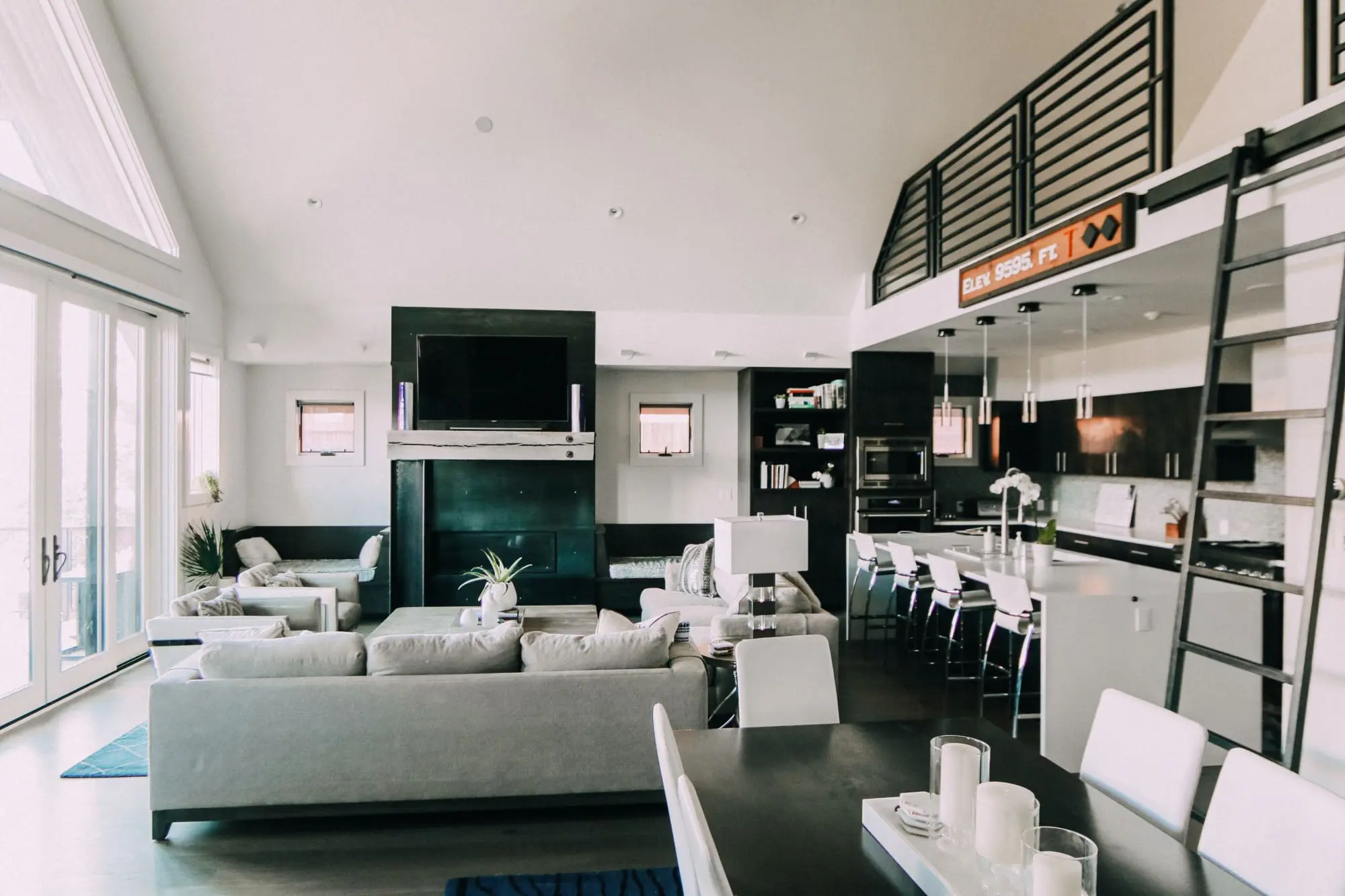modern comfortable accent club chairs in telluride mountain townhome