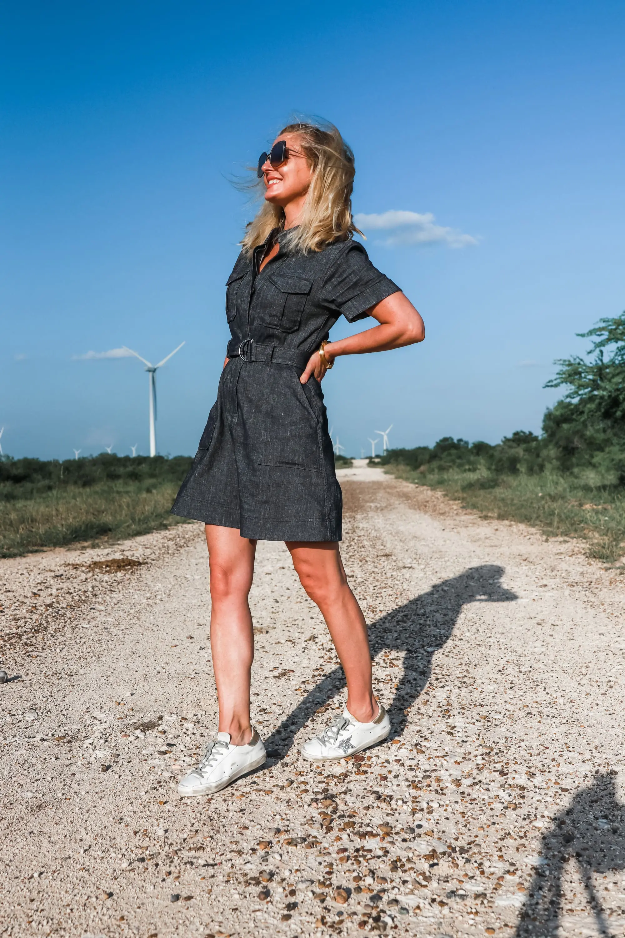 June Best Sellers, fashion blogger Erin Busbee of Busbee Style sharing the top sellers of June including this chambray linen A.L.C. shirt dress