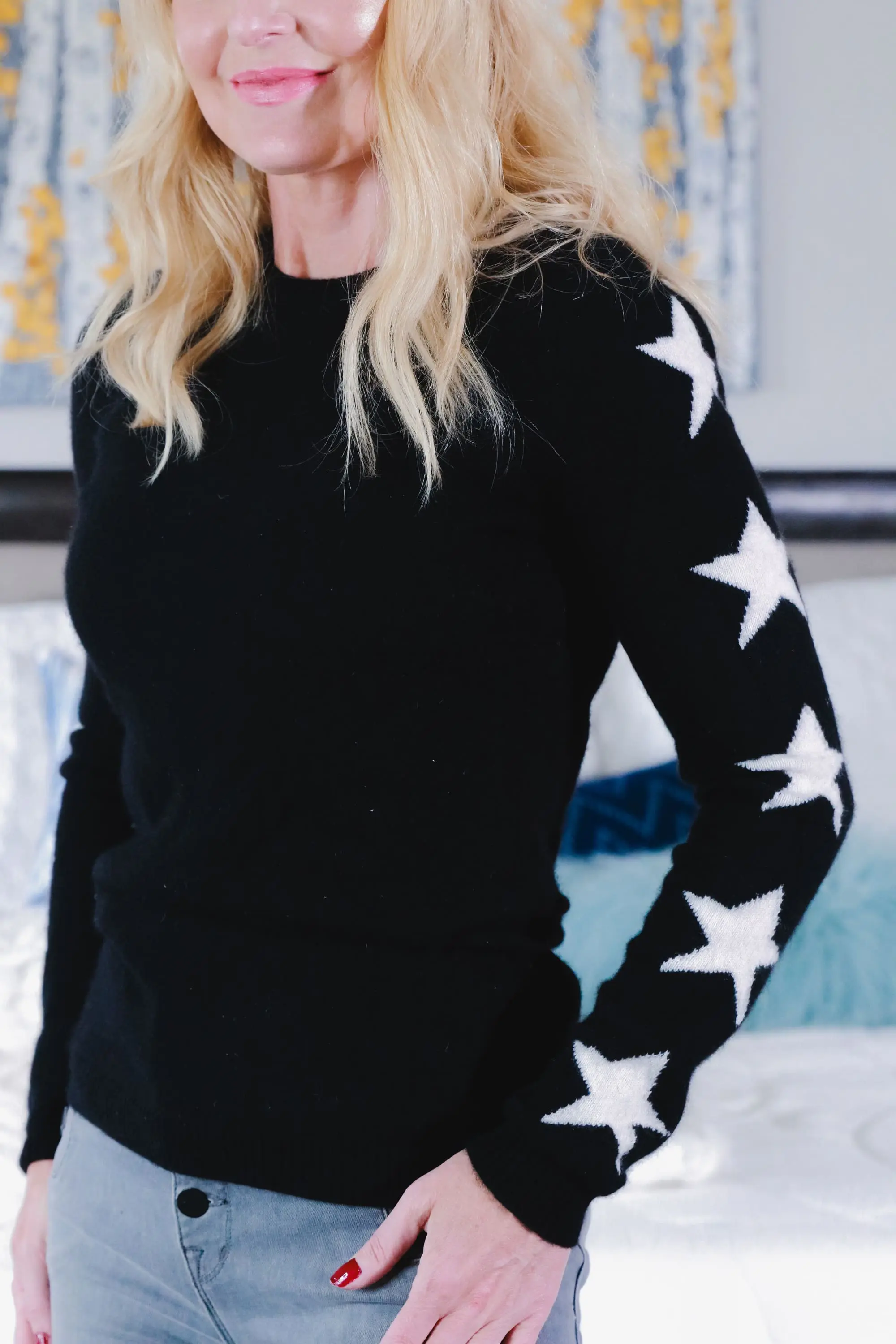 Aqua star sleeve sweater | Cozy Sweaters For Fall & Winter