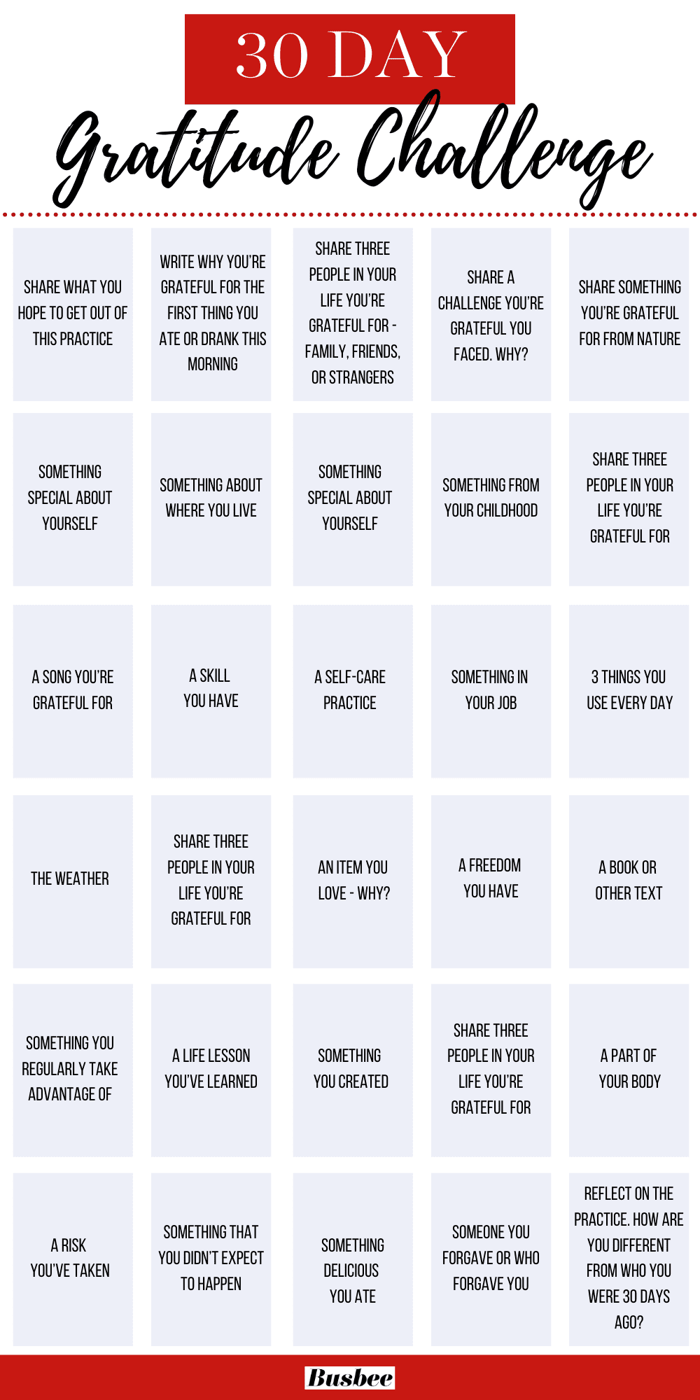 Gratitude in the smaller things, Sharing a 30 day gratitude challenge to journal about in november and december