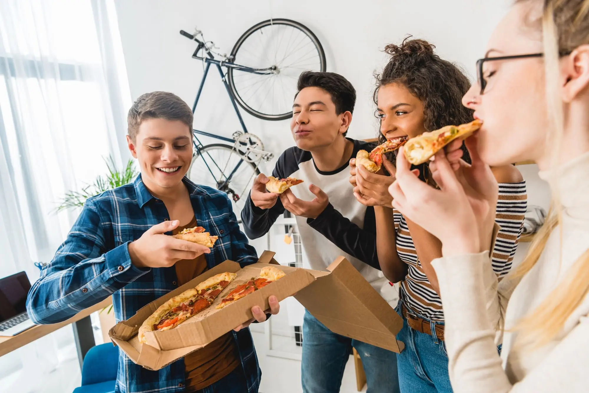 budget for when you have teens, girls and boys eating pizza at home