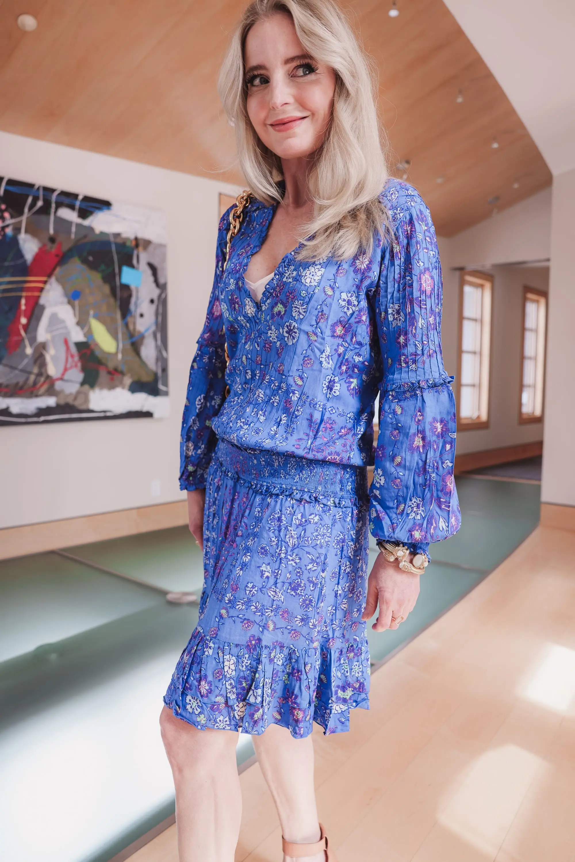 what to wear to a spring wedding, blue floal dress, blue mini dress, spring wedding guest dress, wedding guest, wedding guest dress, what to wear to a wedding as a guest, how to dress for a wedding, how to dress for a spring wedding