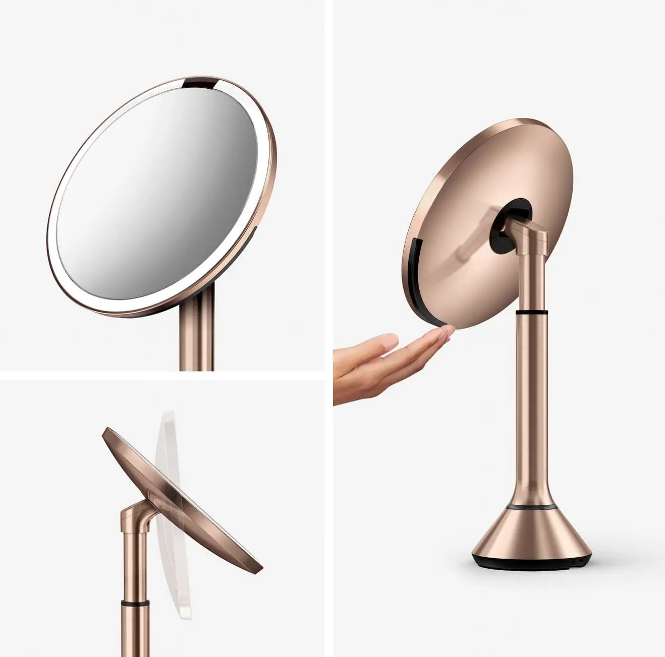 review of the simplehuman mirror, magnification mirror, light up mirror, makeup mirror, women over 40 facial mirror