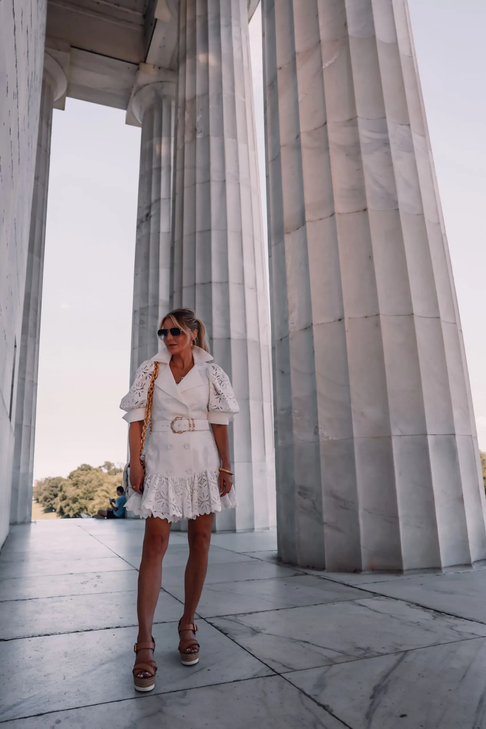 acler white belted dress