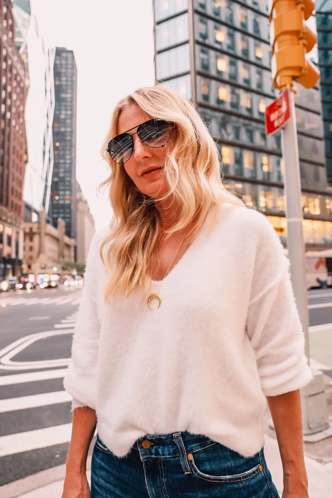where to stop on a cross-country road trip, best places to stop on a cross country road trip, cross country road trip, west coast to east coast road trip, erin busbee, traveling with kids, how to travel with kids, how to travel with a dog, cross country road trip with kids, new york city, nordstrom anniversary sale, nsale, nordstrom sale 2021, free people princess sweater, gorjana crescent necklace, ag ex-boyfriend jeans